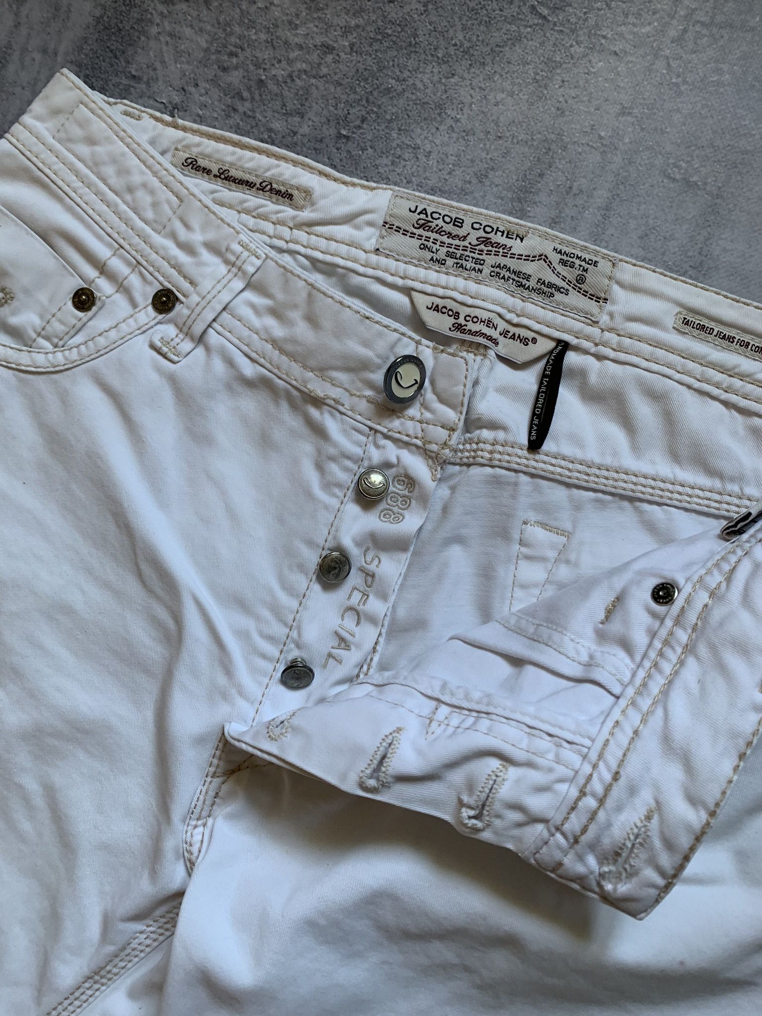 Jacob Cohen Jacob Cohen Pants Men's 35 White Cotton Jeans J688-LOVE Size US 35 - 6 Thumbnail