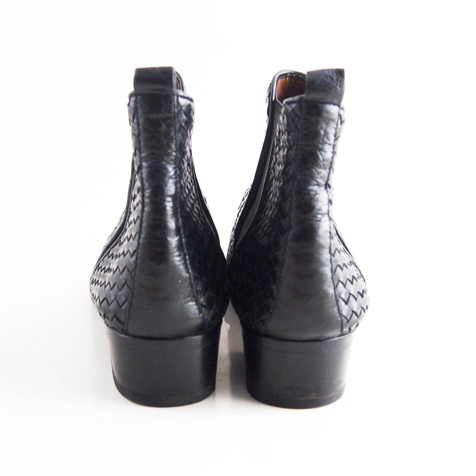 Bally Bally Nieva Chelsea Boots Black Braided Leather US 7.5 EU 38 Size US 7.5 / IT 37.5 - 5 Thumbnail