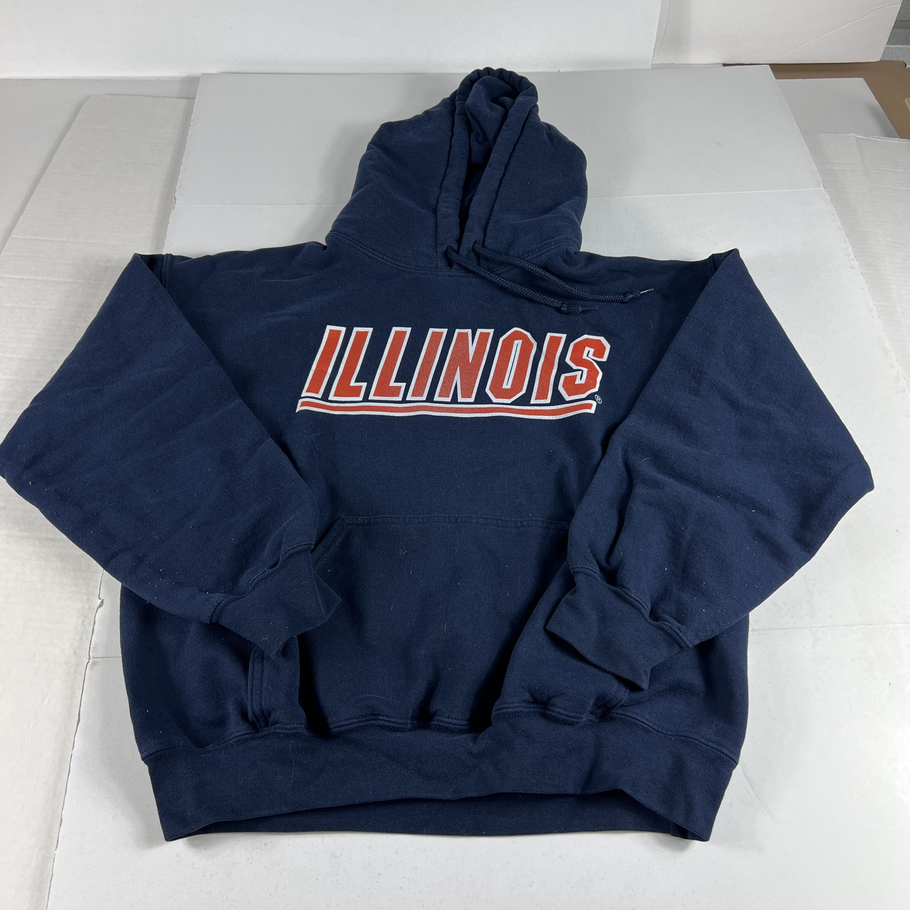 Gildan × NCAA × Vintage Y2K Illinois Fighting Illini Sweatshirt Blue Faded Hoodie Size US M / EU 48-50 / 2 - 1 Thumbnail