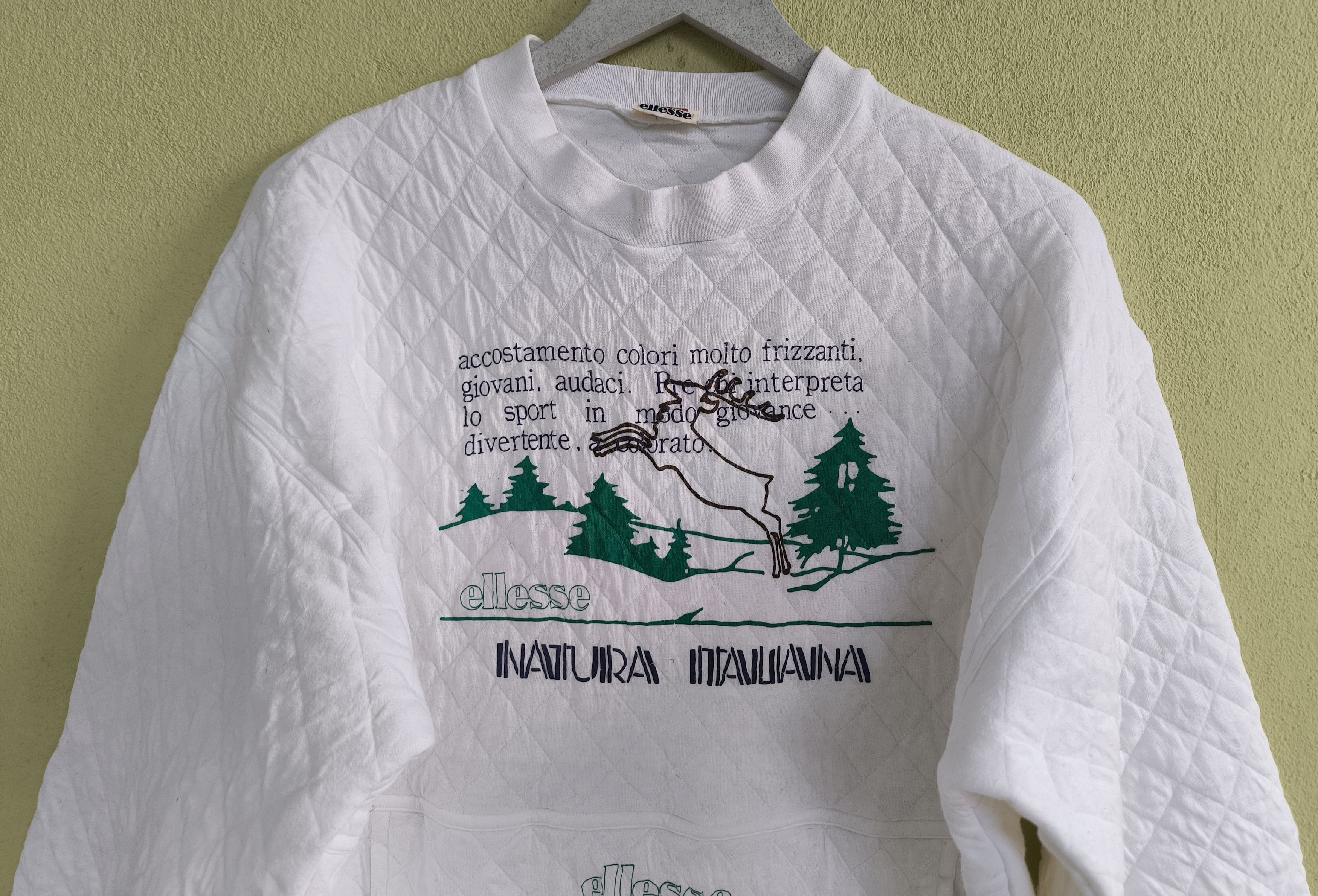 Ellesse × Vintage Vtg ELLESSE quilted sweatshirt Size US M / EU 48-50 / 2 - 2 Thumbnail