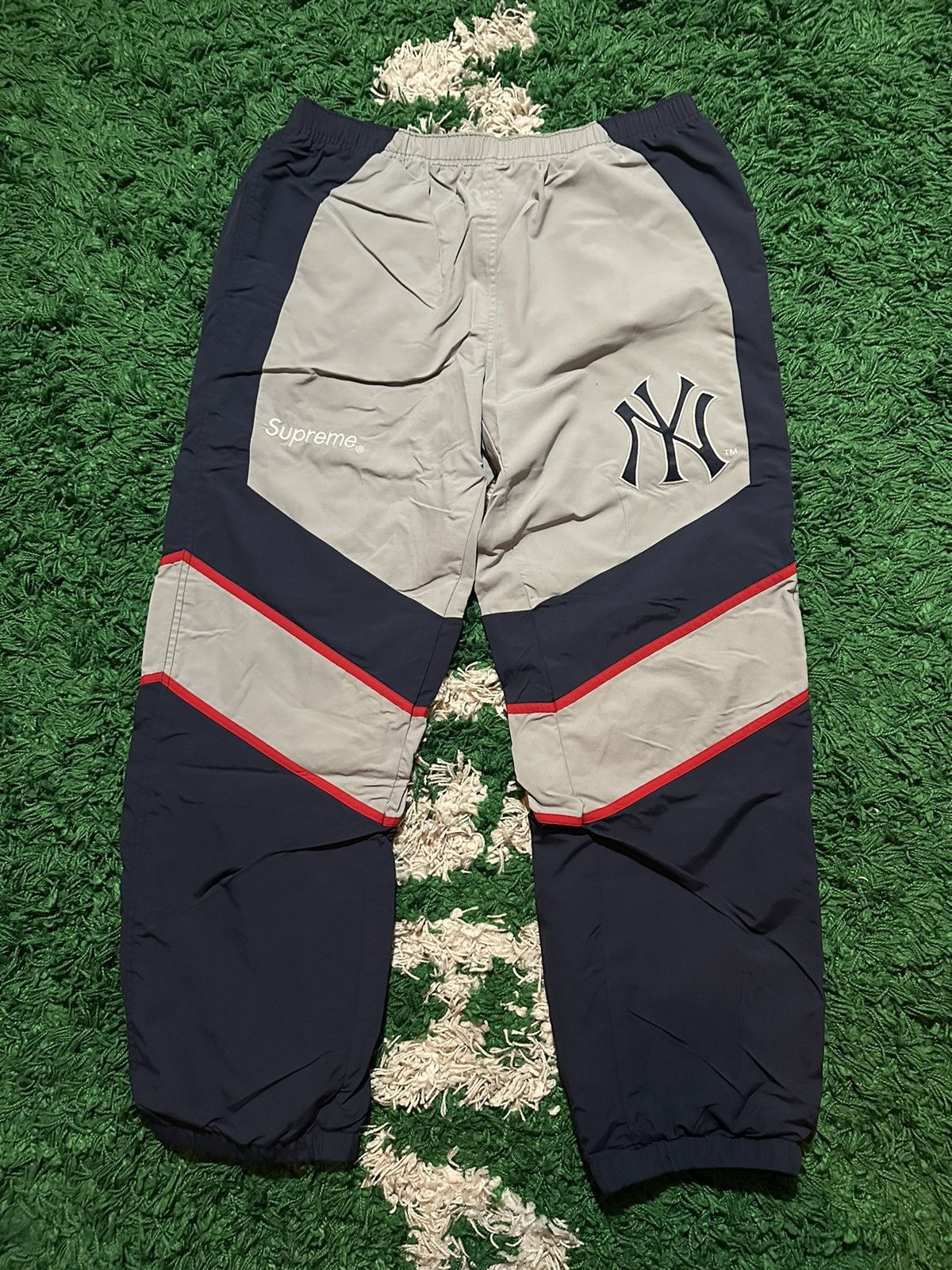 Supreme Supreme x Yankees Track Pants Navy | Grailed