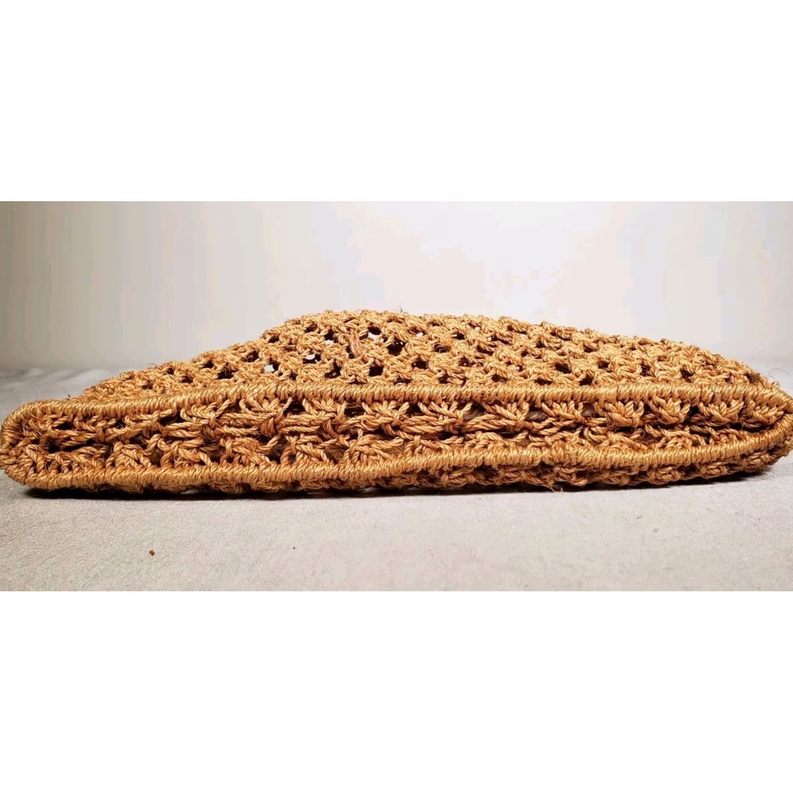Vintage Isa Tapia Day Bikini Bag Natural Crochet Raffia Handmade India Women Medium Size ONE SIZE - 5 Thumbnail