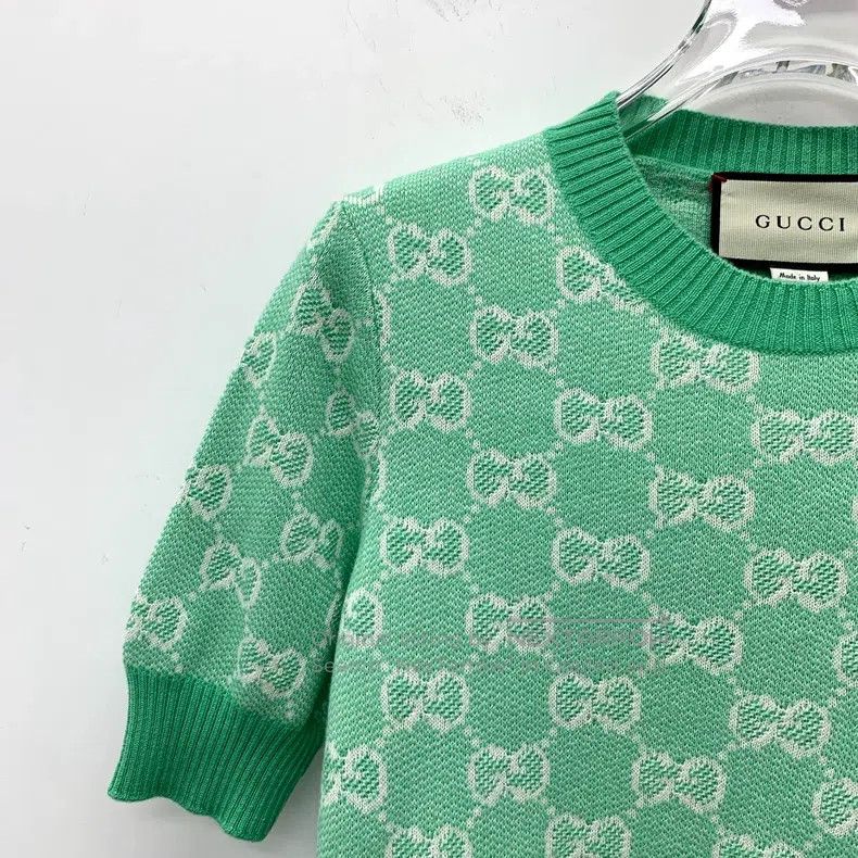 Gucci Gucci Green logo jacquad full-print wool round-neck short- Size XS / US 0-2 / IT 36-38 - 3 Thumbnail