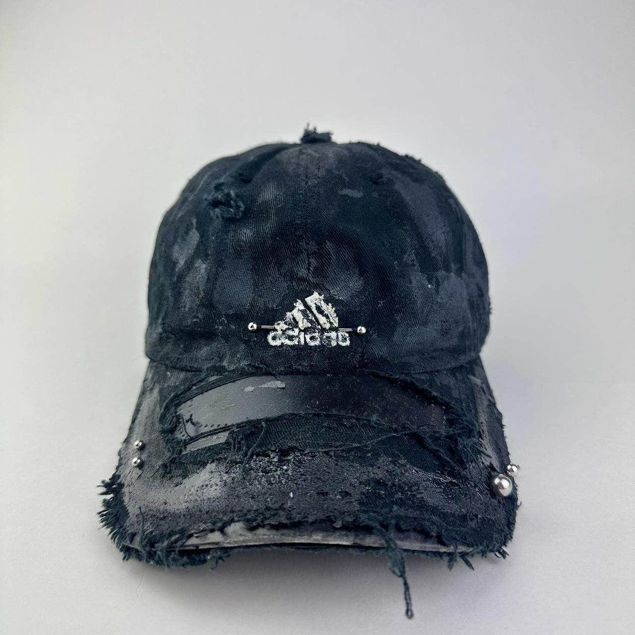 Adidas ASTROBOI* x Adidas 'Kink' Black Distressed Pierced Hat Size ONE SIZE - 2 Thumbnail
