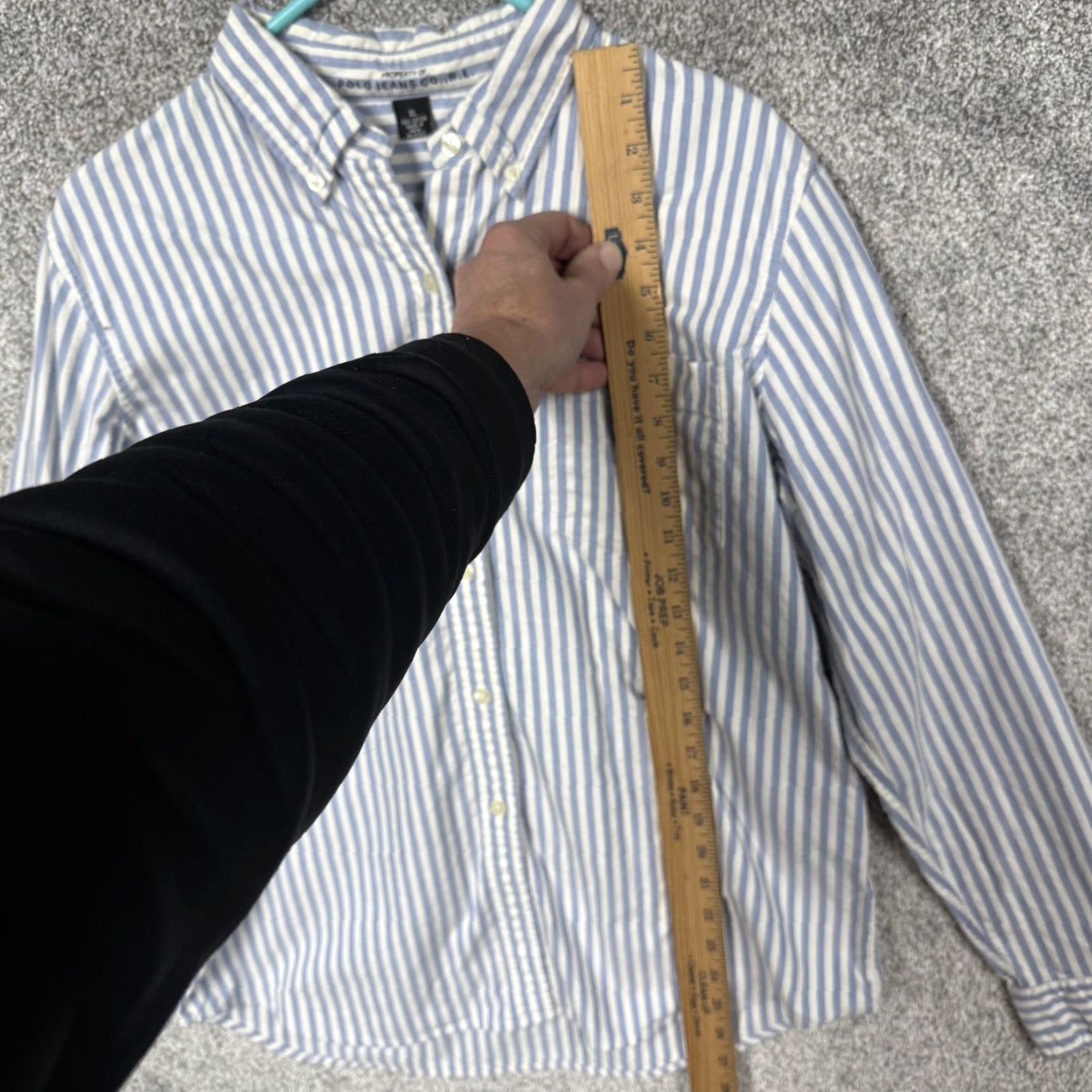 Vintage VINTAGE Polo Jeans Co Shirt Mens XL Striped Blue White Button-Up, Button-Down Collar, Long Sleeve, Casual Preppy, 100% Cotton Size US XL / EU 56 / 4 - 2 Thumbnail