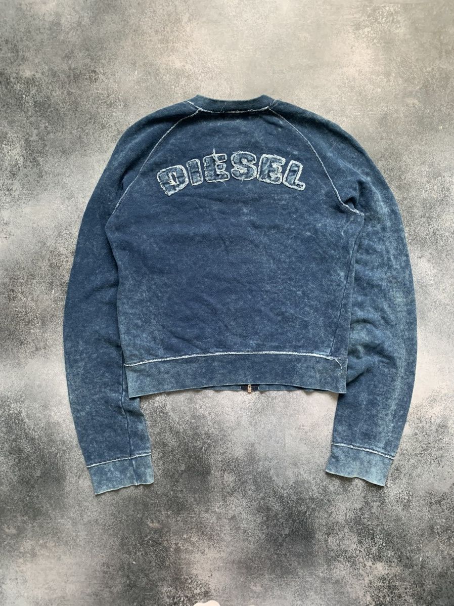 Diesel Diesel Full Zip-Up Y2K Washed Denim Sweater Size L / US 10 / IT 46 - 6 Thumbnail