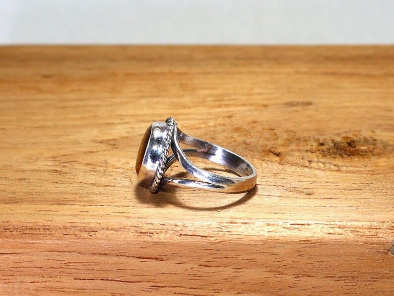 Handmade Handmade Tiger Eye Ring: Sterling Silver Promise Ring, Gift Size ONE SIZE - 6 Thumbnail