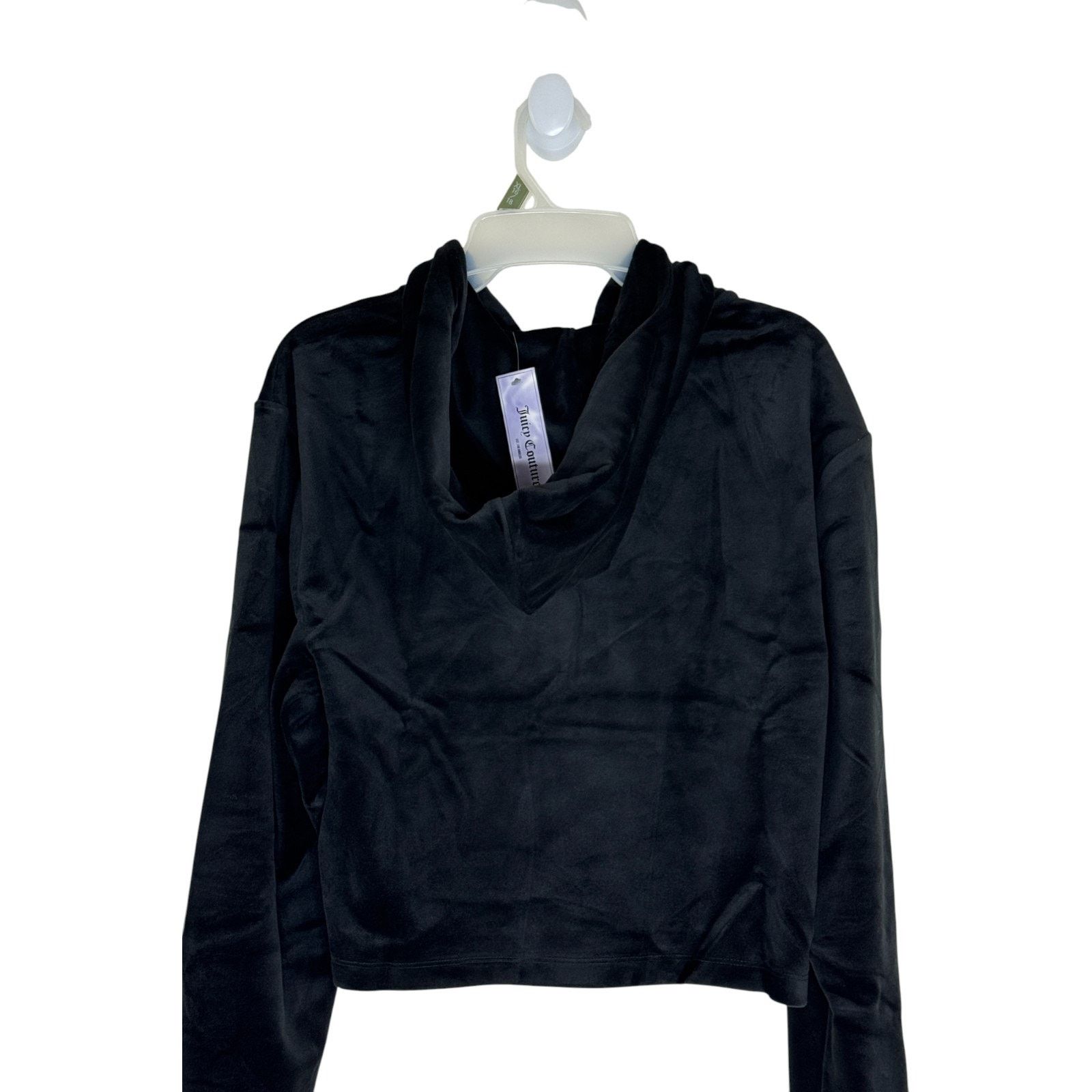Juicy Couture Juicy Couture Luxe Velour Pullover Hoodie Black Large Size L / US 10 / IT 46 - 2 Thumbnail