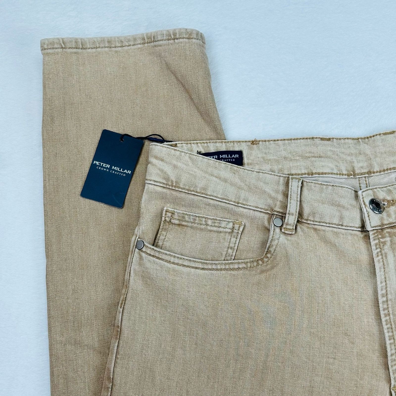 Peter Millar Peter Millar Men’s “Sand” Luxury Denim Jeans, 35 W (34x34) Size US 35 - 5 Thumbnail