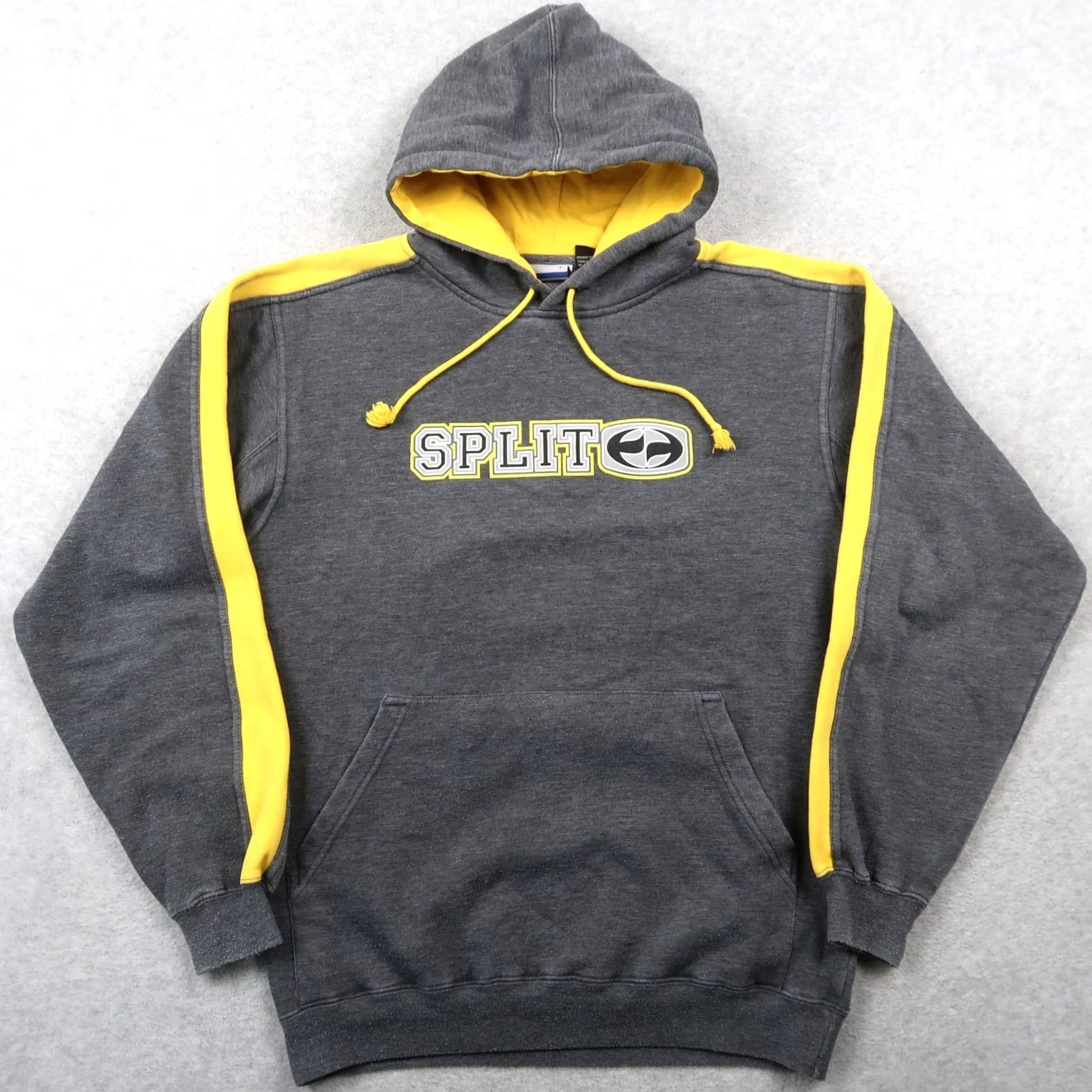 Vintage VINTAGE Split Hoodie Mens S Gray Yellow Fleece Pullover Skateboarding Shirt Size US S / EU 44-46 / 1 - 2 Thumbnail