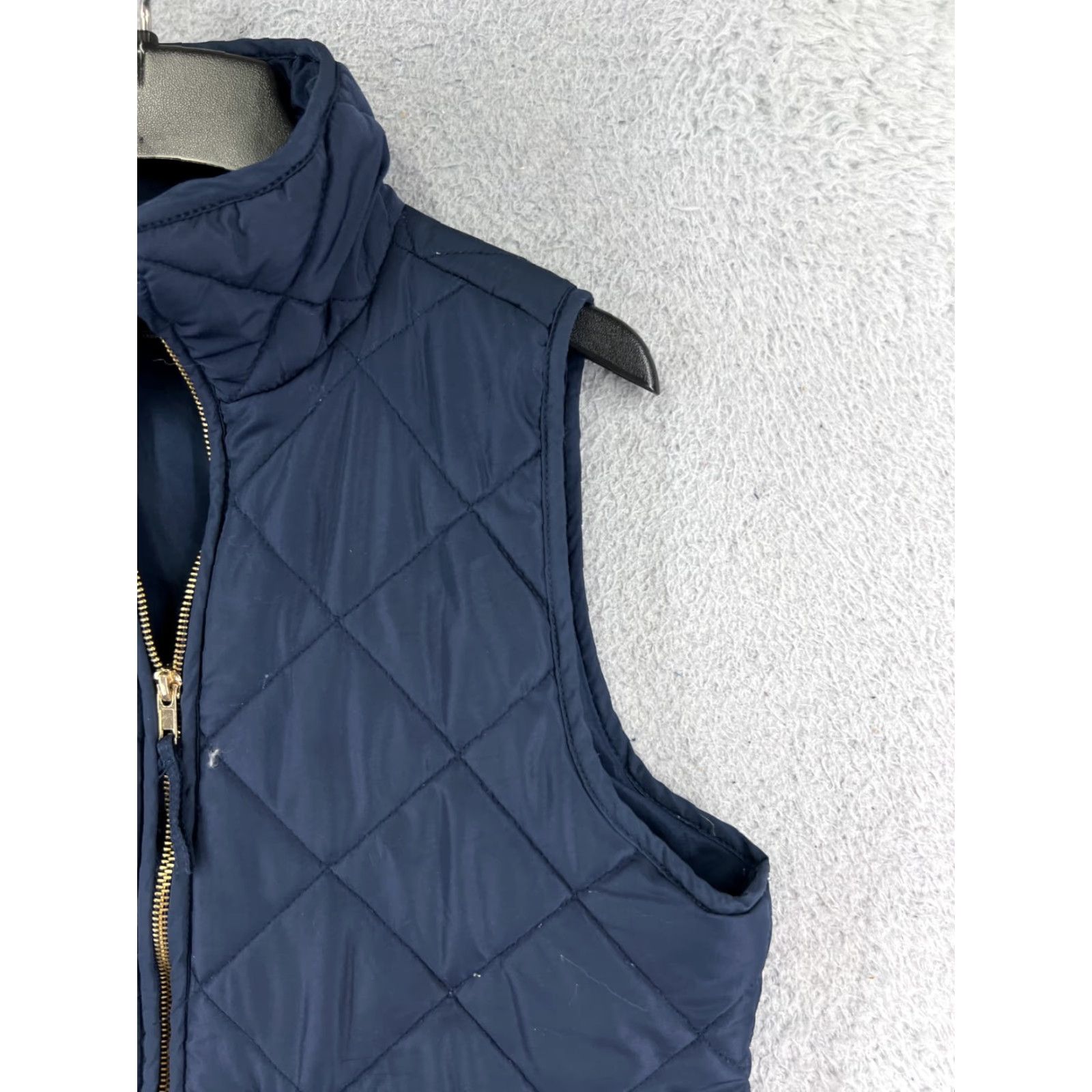 Vintage Quinn Vest Womens Blue Medium Full Zip 100% Polyester Quilted Pockets Mock Neck Size M / US 6-8 / IT 42-44 - 6 Thumbnail