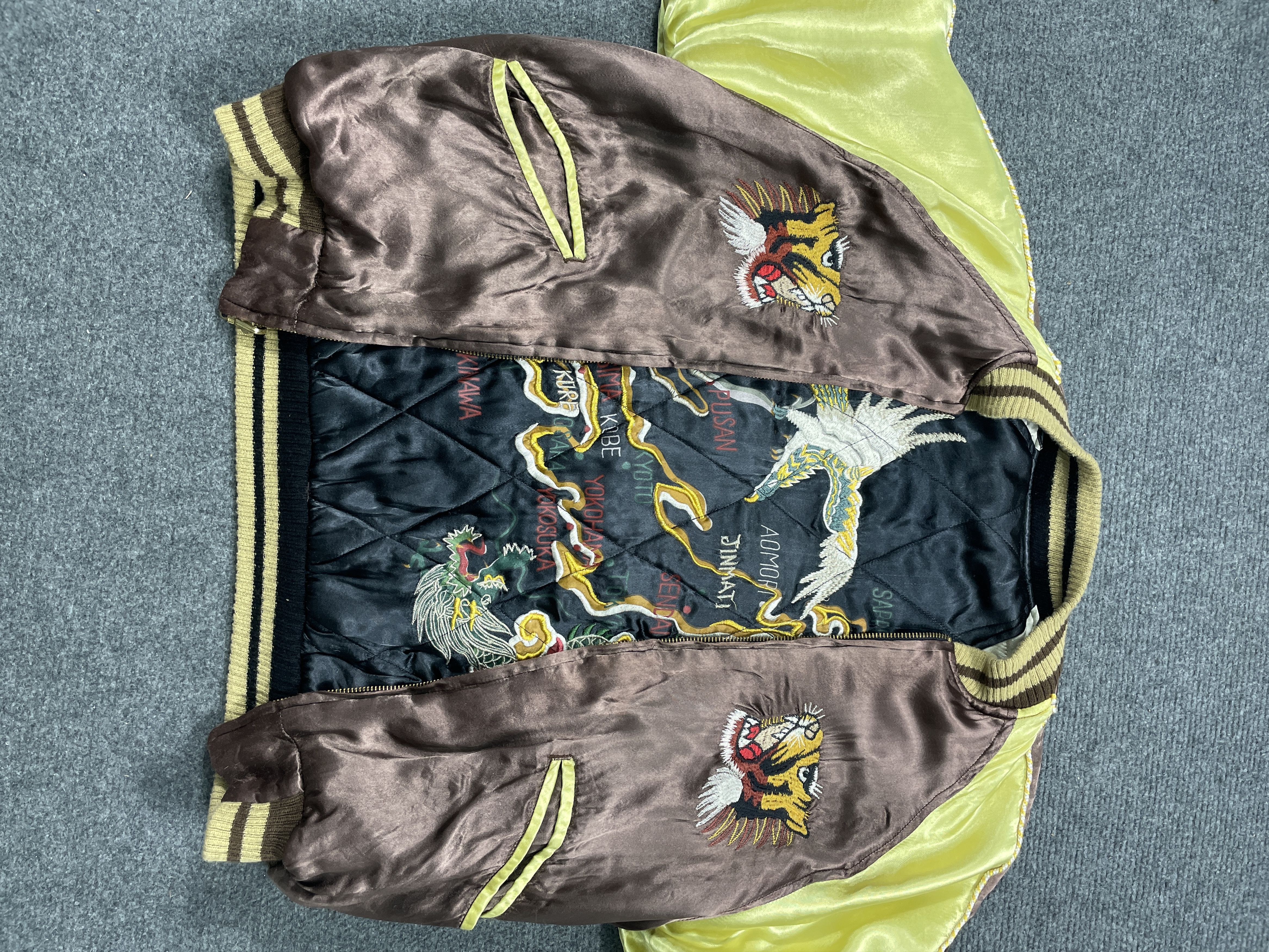 image of Sukajan Souvenir Jacket x Vintage Sukajan Rayon Houston Eagle Dragon Reversible Jacket (Size Small)