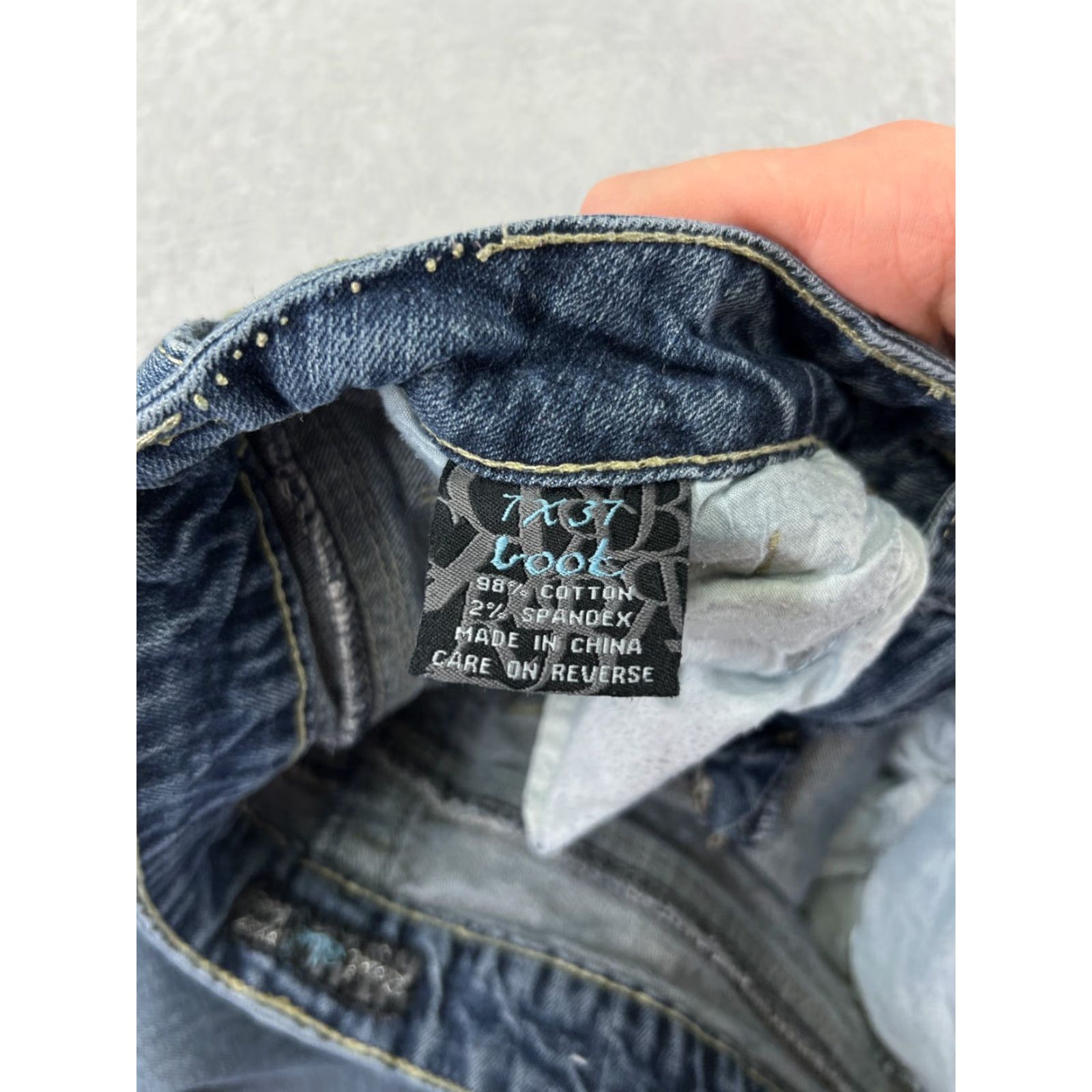 Denime Royal Blue Jeans Womens 7 Bootcut Low Rise Embroidered Denim 5-Pocket Regular Inseam 33in Blue Cotton Vintage: No Size 28" / US 6 / IT 42 - 5 Thumbnail