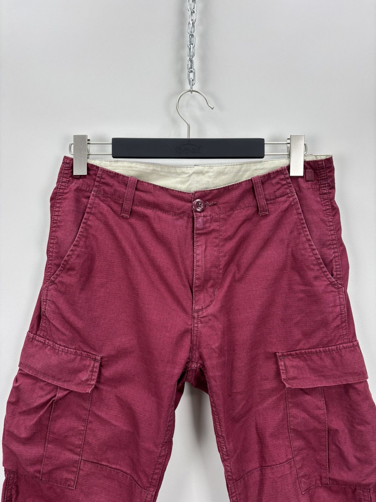 Carhartt Mens cargo pants Carhartt Size 32 Color Burgundy Size US 32 / EU 48 - 3 Thumbnail