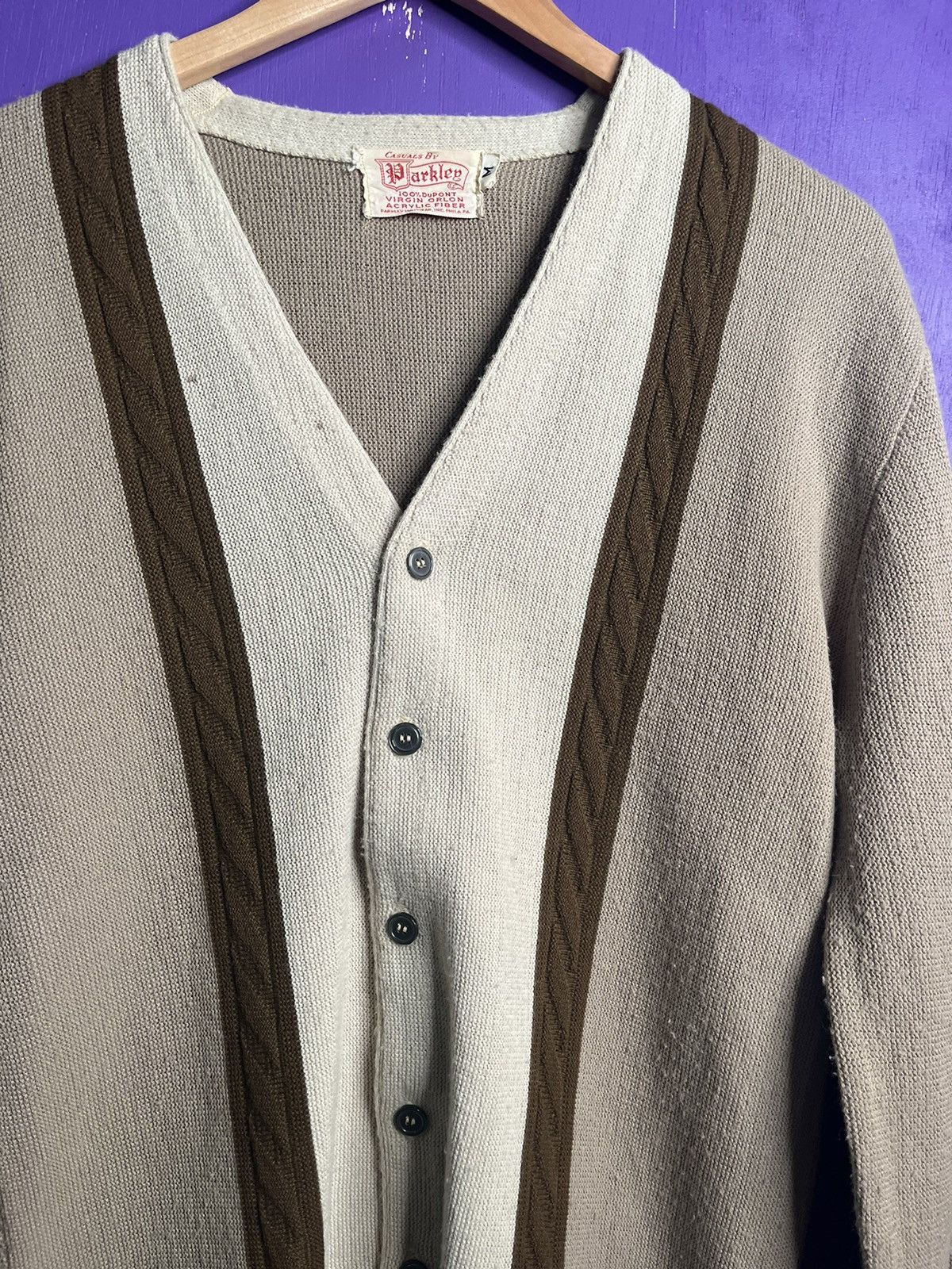 Vintage Vintage 70s parkley earth tones striped cardigan Size US M / EU 48-50 / 2 - 3 Thumbnail