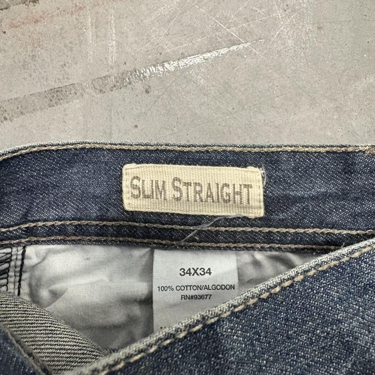 Vintage Crazy Vintage Y2K/2000s Baggy Straight Leg Dark Wash Denim Jeans! Size US 34 / EU 50 - 8 Thumbnail