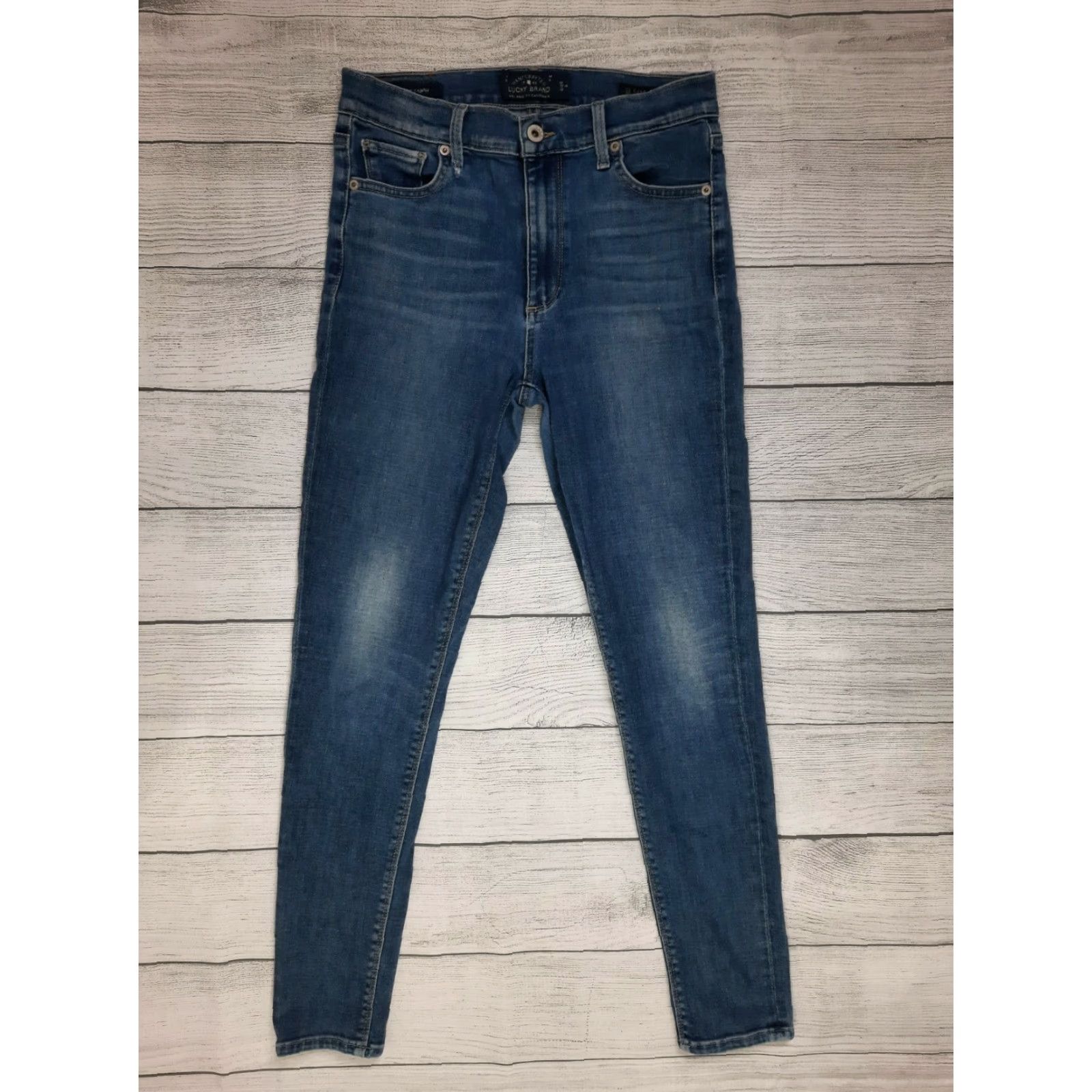 Lucky Brand Lucky Brand Bridgette Skinny Jeans Women 6/28 Denim Cotton Blend with Stretch Blue 28x26.5 Regular Mid Rise Zip Inseam 26.5” 6 Size 28" / US 6 / IT 42 - 4 Thumbnail