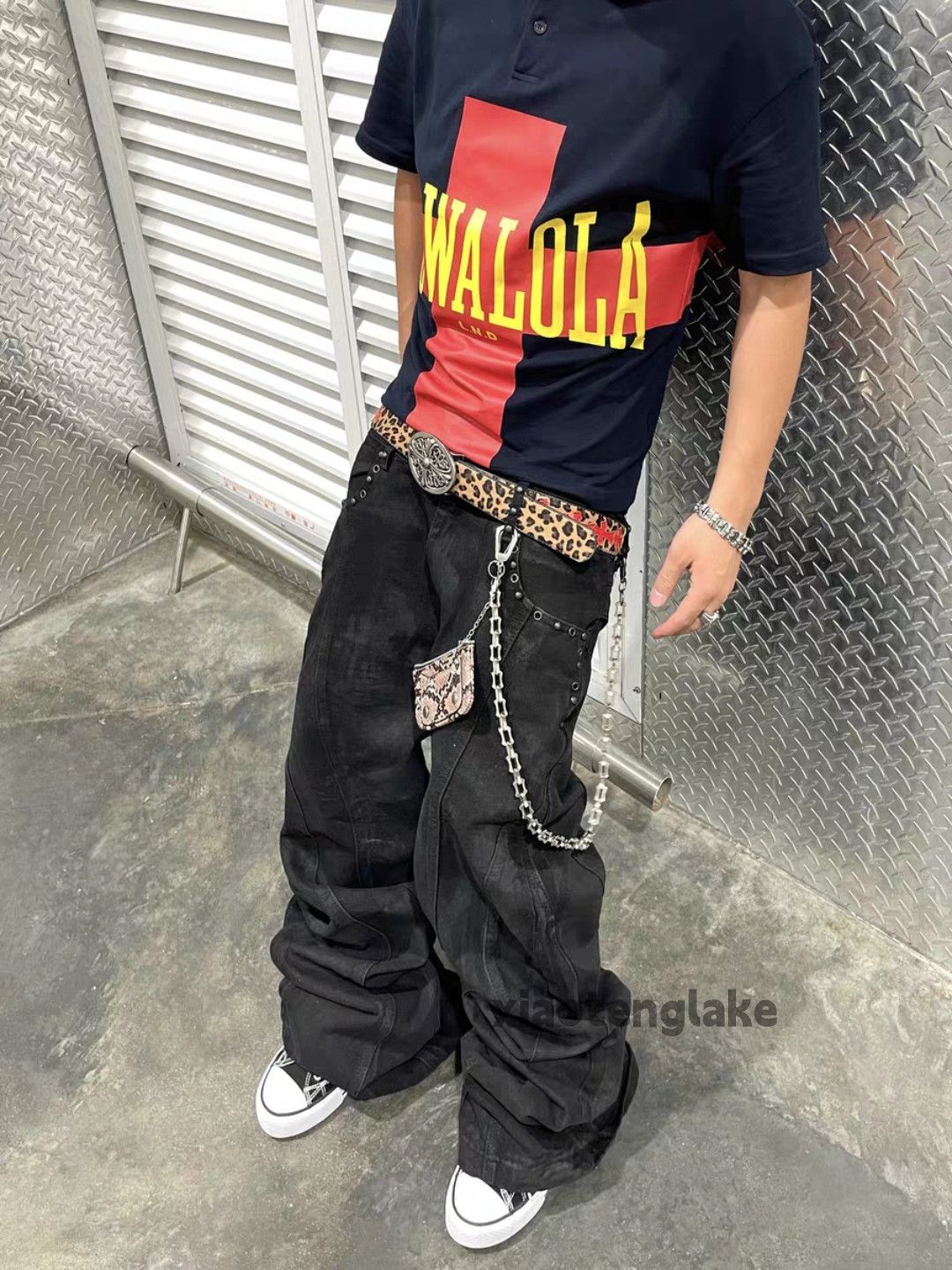 Jean × Streetwear Opium Stack Plated Flared Leather Jeans | Grailed