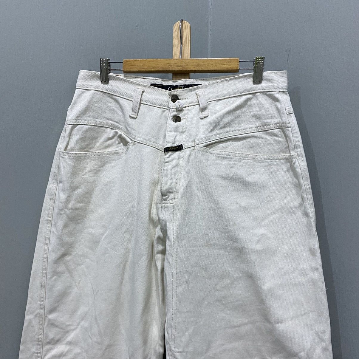 Marithe + Francois Girbaud Vintage Marithé François Girbaud White Wide Leg Baggy Jeans Size US 32 / EU 48 - 3 Thumbnail