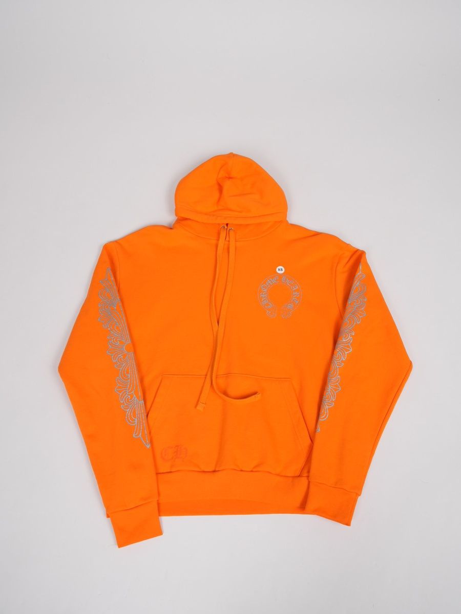 image of Chrome Hearts Ultra Music Miami Exclusive Horseshoe Hoodie in Orange, Men's (Size XS)