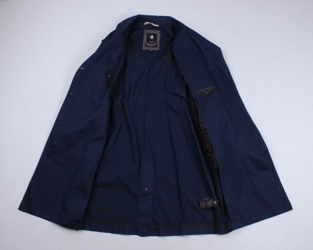 Designer × G-Star G-STAR RAW Duty Classic Trench Blue Cotton Long Coat Jacket Size M / US 6-8 / IT 42-44 - 15 Thumbnail