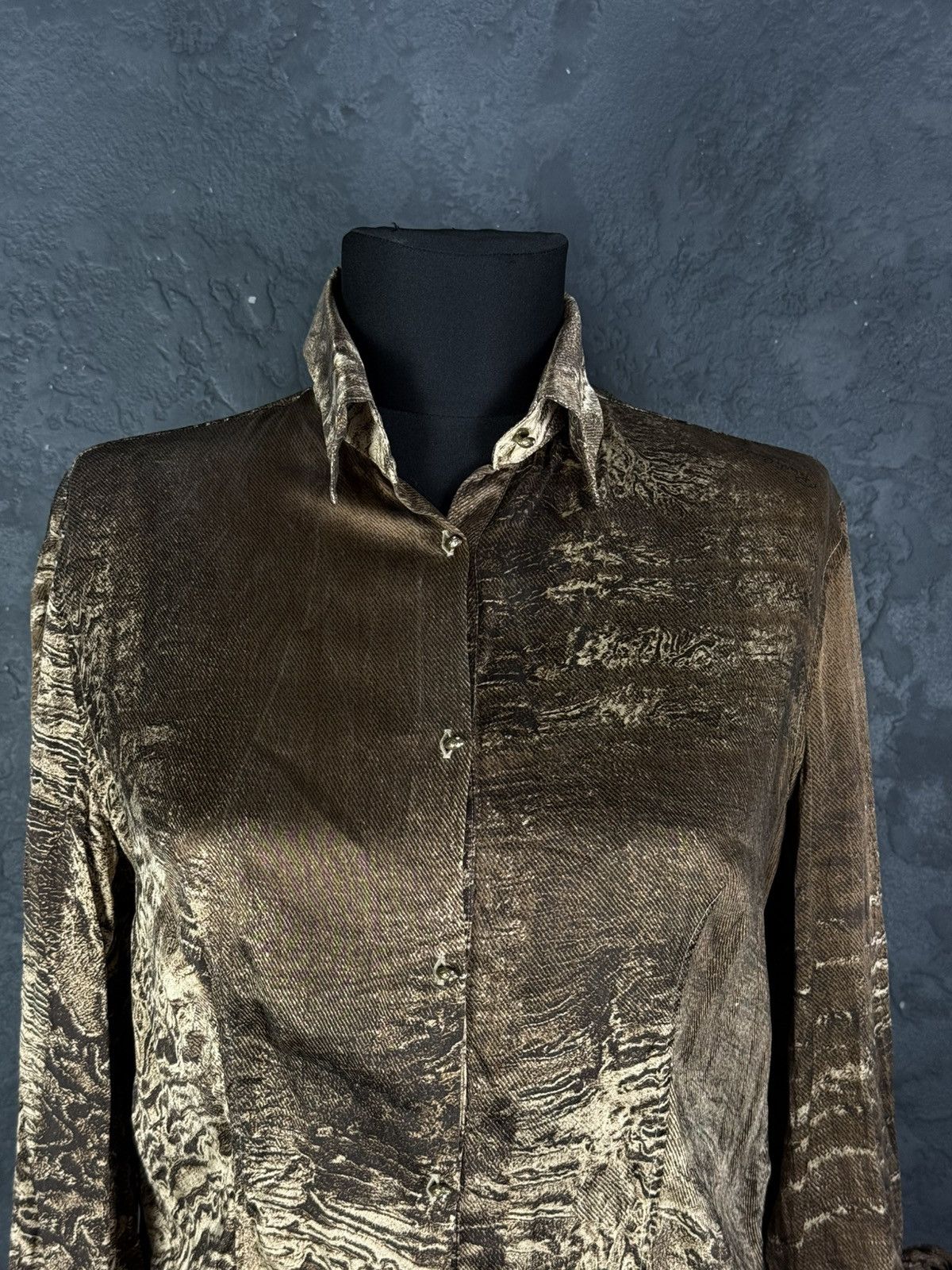 Roberto Cavalli VTG Roberto Cavalli Silk Snakeskin Print Long Sleeve Button Size S / US 4 / IT 40 - 3 Thumbnail