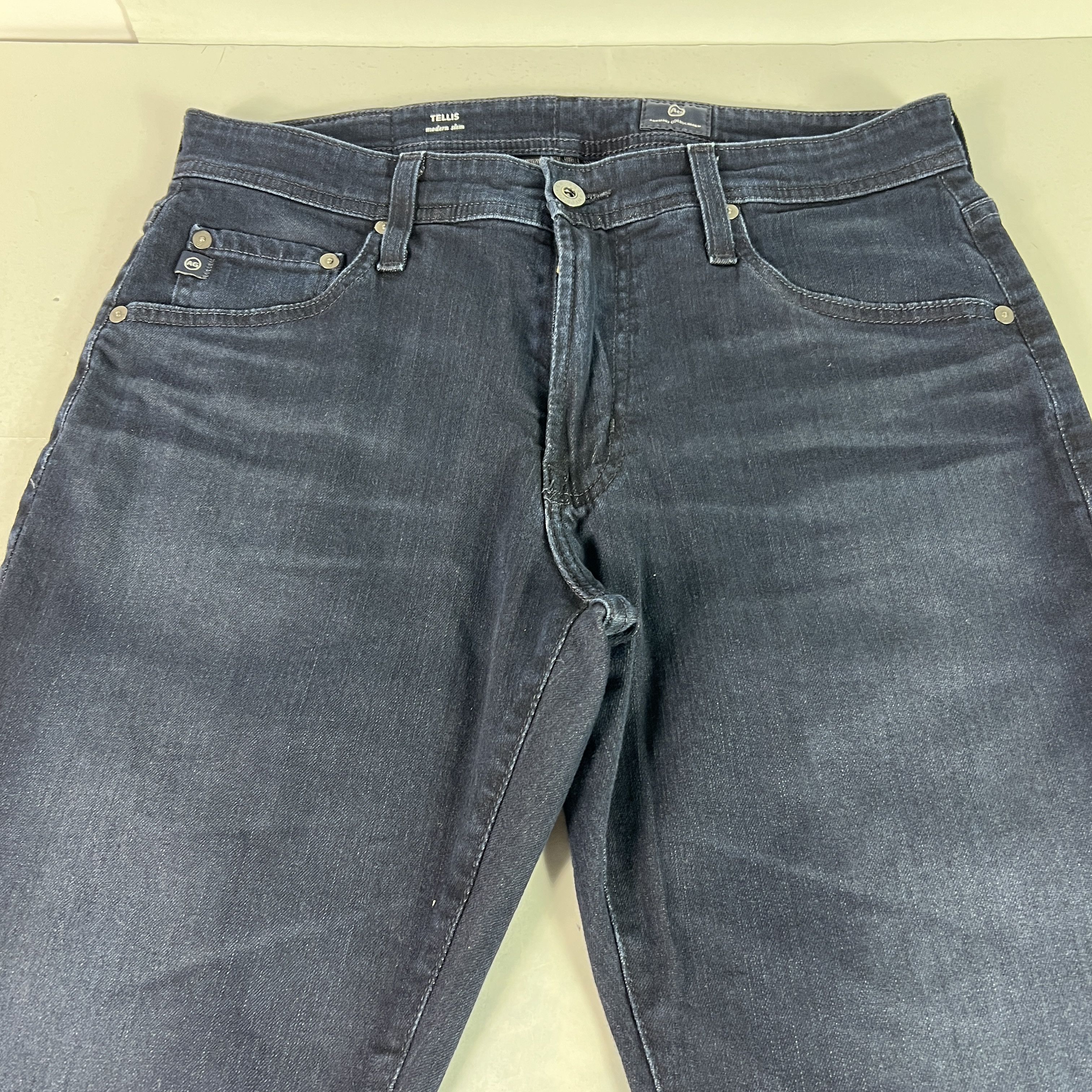AG Adriano Goldschmied AG Adriano Goldschmied Jeans Tellis Slim Dark Blue Denim Size US 31 - 2 Thumbnail