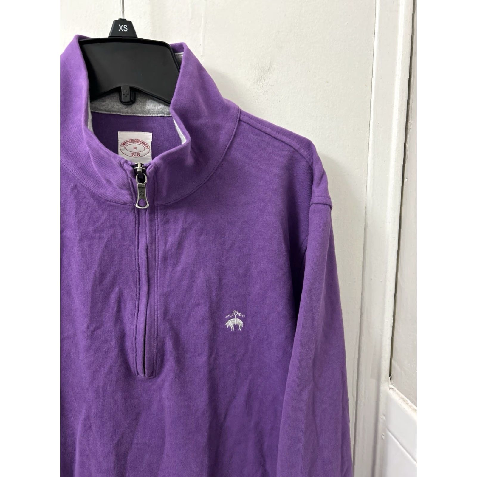 Brooks Brothers Brooks Brothers 1/4 Zip Mens Medium Purple Cotton Pullover Sweatshirt L/S Shirt Pullover Size US M / EU 48-50 / 2 - 4 Thumbnail