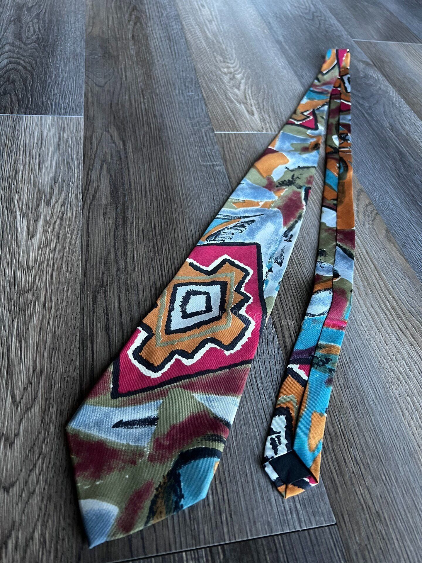 RRL Ralph Lauren Vintage RRL Navajo Totem Italian Silk Tie Size ONE SIZE - 1 Thumbnail