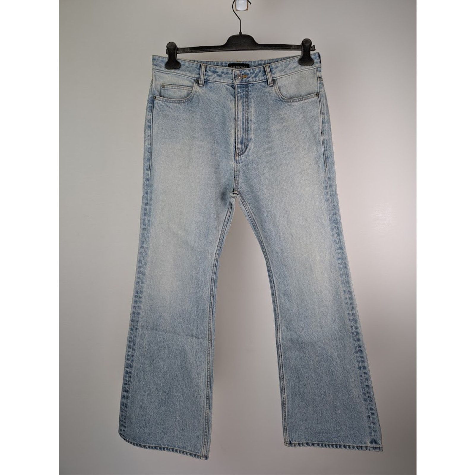 Balenciaga o1rshd1 Flared Denim Pants in Light Indigo/Madder Size US 33 - 1 Thumbnail