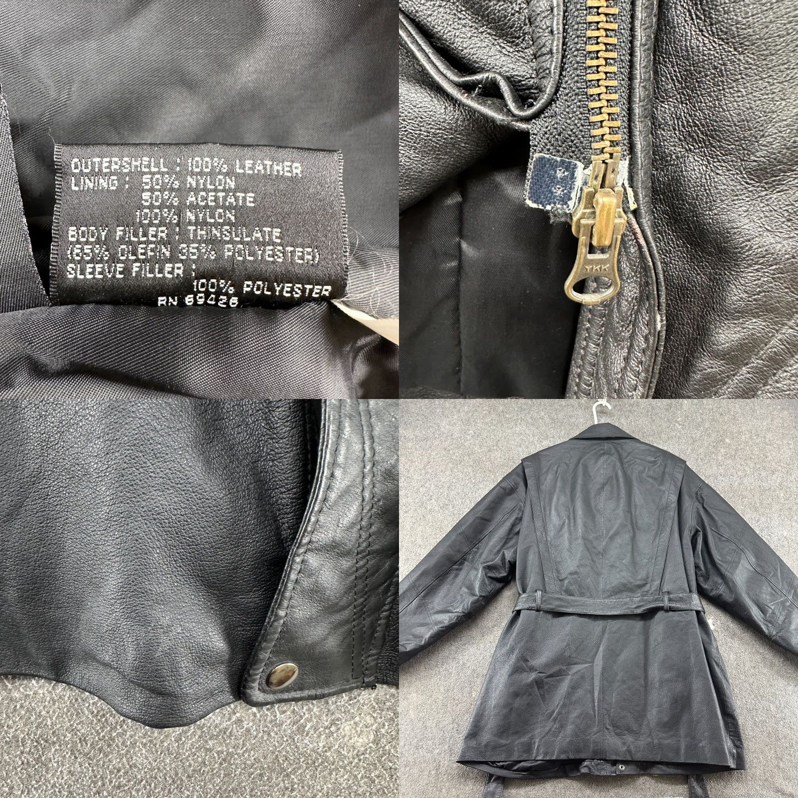 Vintage VINTAGE Wilsons Leather Coat Mens XLT Black Full Zip Lined Thinsulate Overcoat Size US XL / EU 56 / 4 - 8 Thumbnail