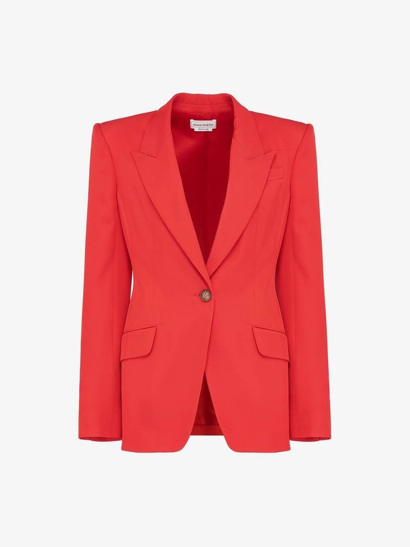 o1srvl11e0326 Single-Breasted Jacket in Red