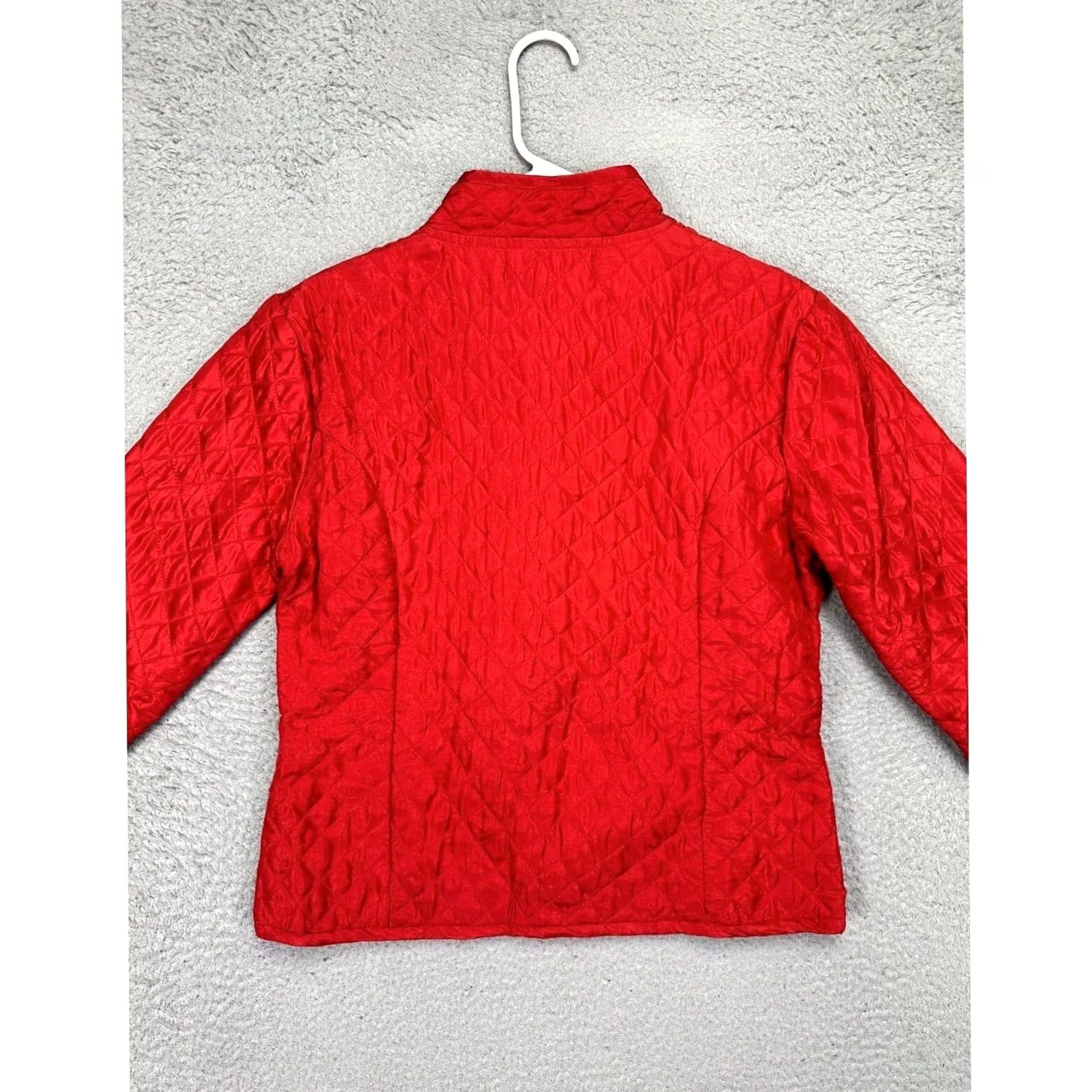 Jim Thompson Norm Thompson Jacket Women Medium Red Ohio State Buckeyes Silk Quilted Button Up Size M / US 6-8 / IT 42-44 - 2 Thumbnail