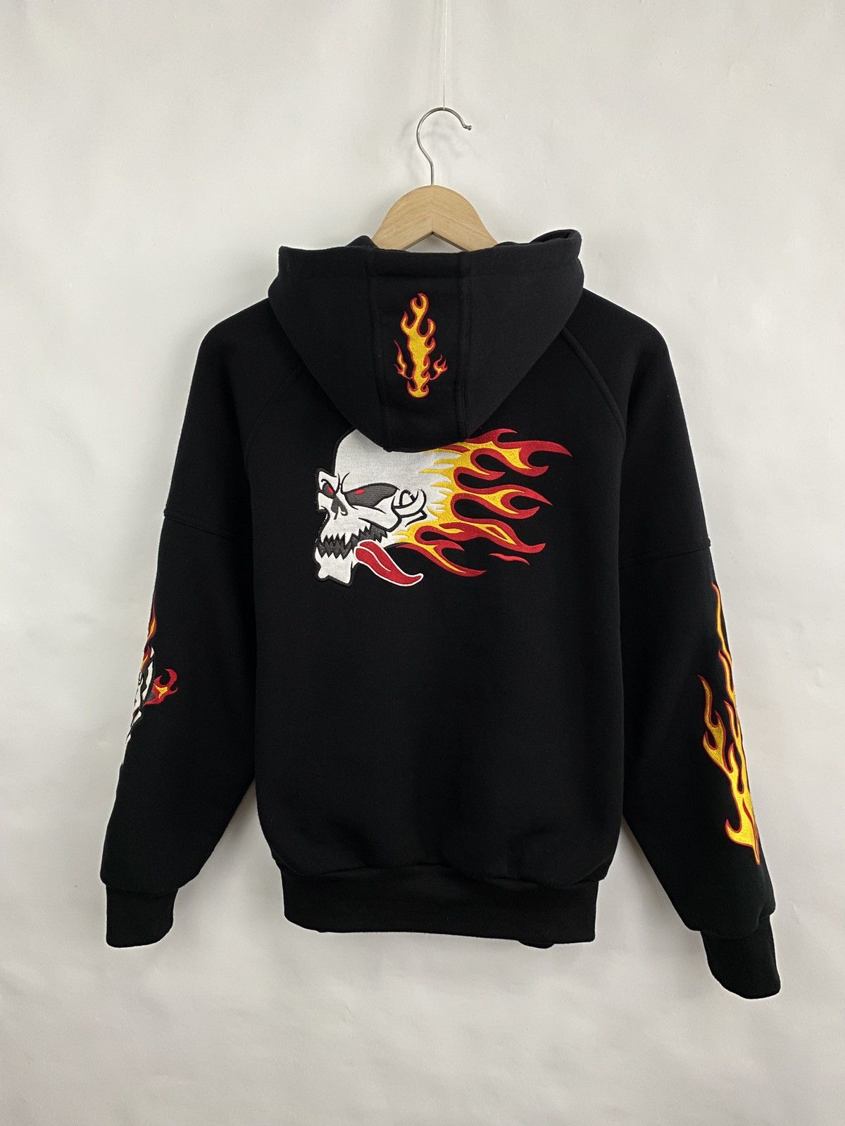 55DSL 💀🇺🇸 Vintage 90s 55 DSL Skull Fires Zip Hoodie Y2K Rare Retro Size US M / EU 48-50 / 2 - 8 Thumbnail