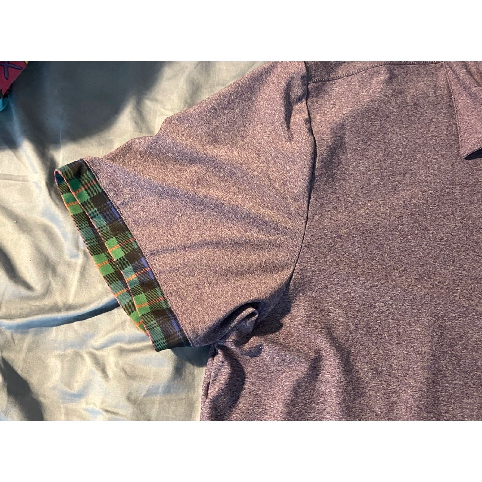 Vintage William Murray Classic Purple Sz L Short Sleeve Plaid Cuff Golf Polo Shirt Mens Size US L / EU 52-54 / 3 - 3 Thumbnail