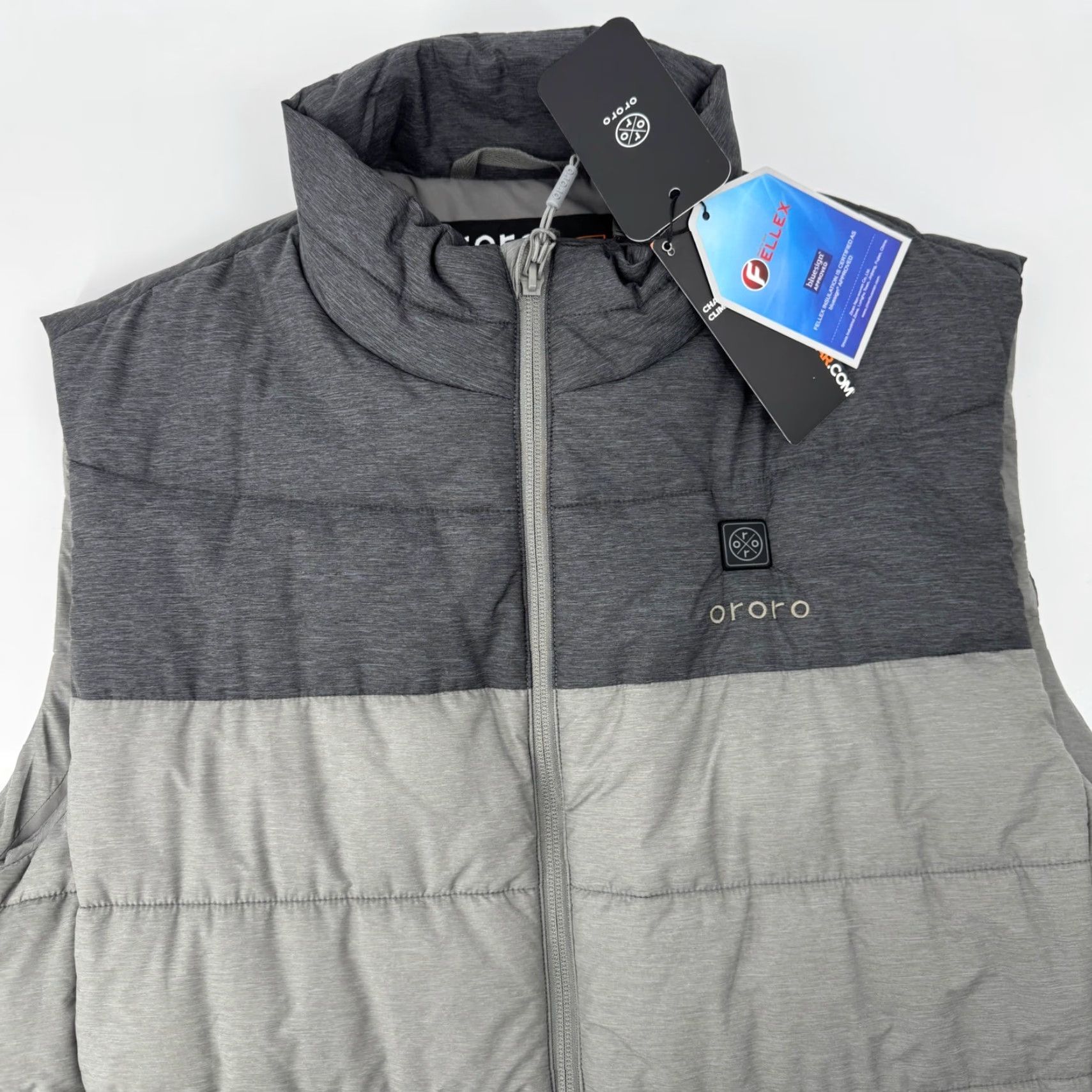 Vintage VINTAGE Ororo NO BATTERY Heated Vest XL Gray Puffer Jacket Stand-Up Collar Men Zip Full Zip Insulated Pockets Outdoor Winter Fall Sports Size US XL / EU 56 / 4 - 5 Thumbnail