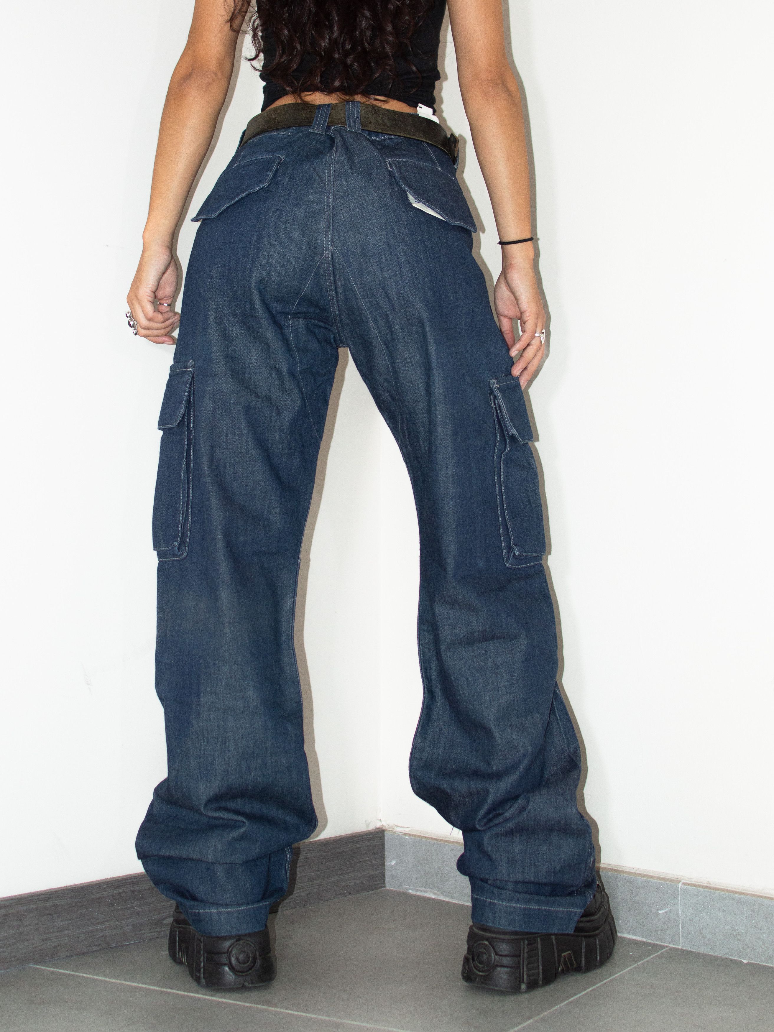 Lee Y2k Union Alls Lee Dark Blue Deadstock Baggy Tapered Jeans Size 32" / US 10 / IT 46 - 4 Thumbnail