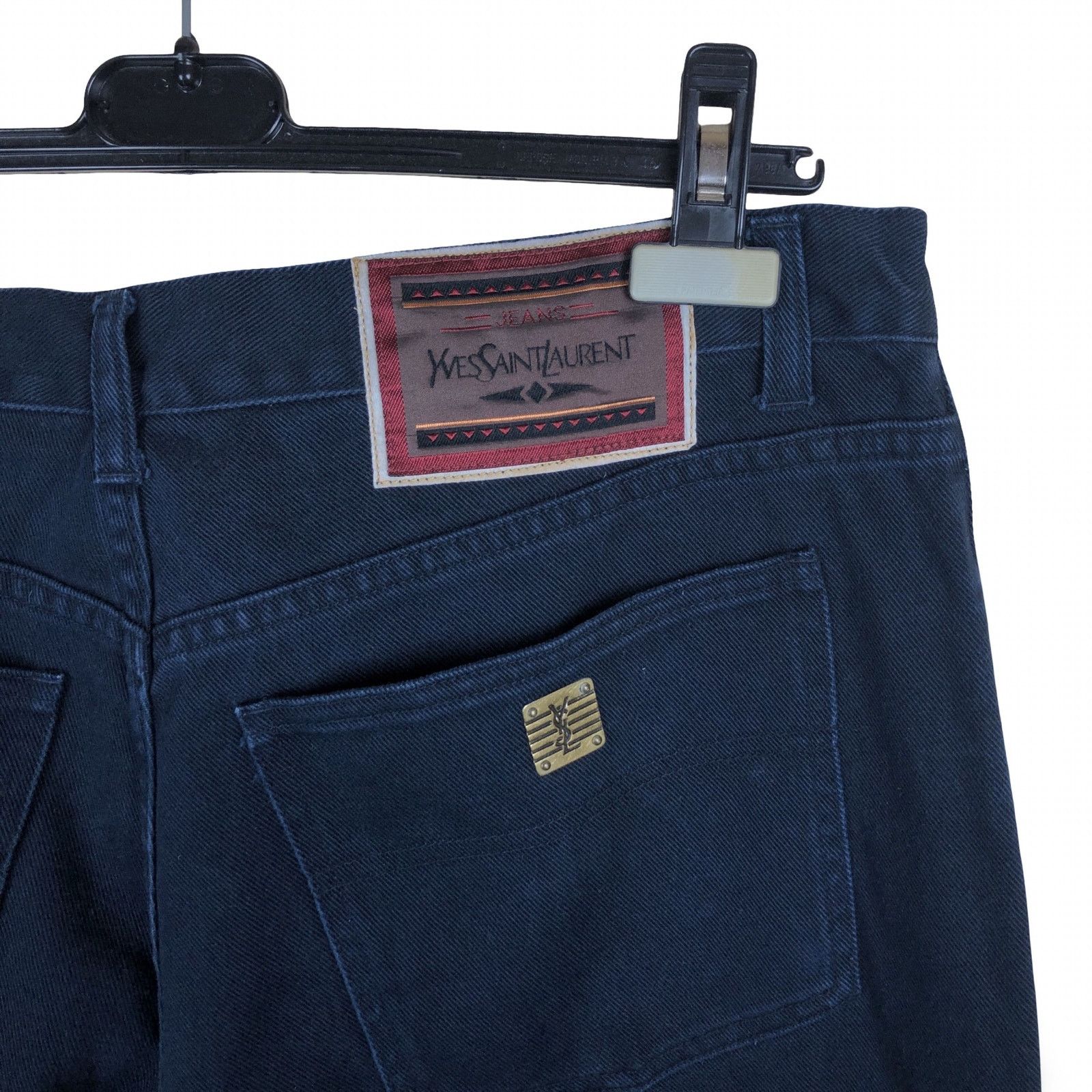 Yves Saint Laurent Vintage Yves Saint Laurent Baggy Jeans YSL Logo 36 Navy Size US 36 / EU 52 - 6 Thumbnail