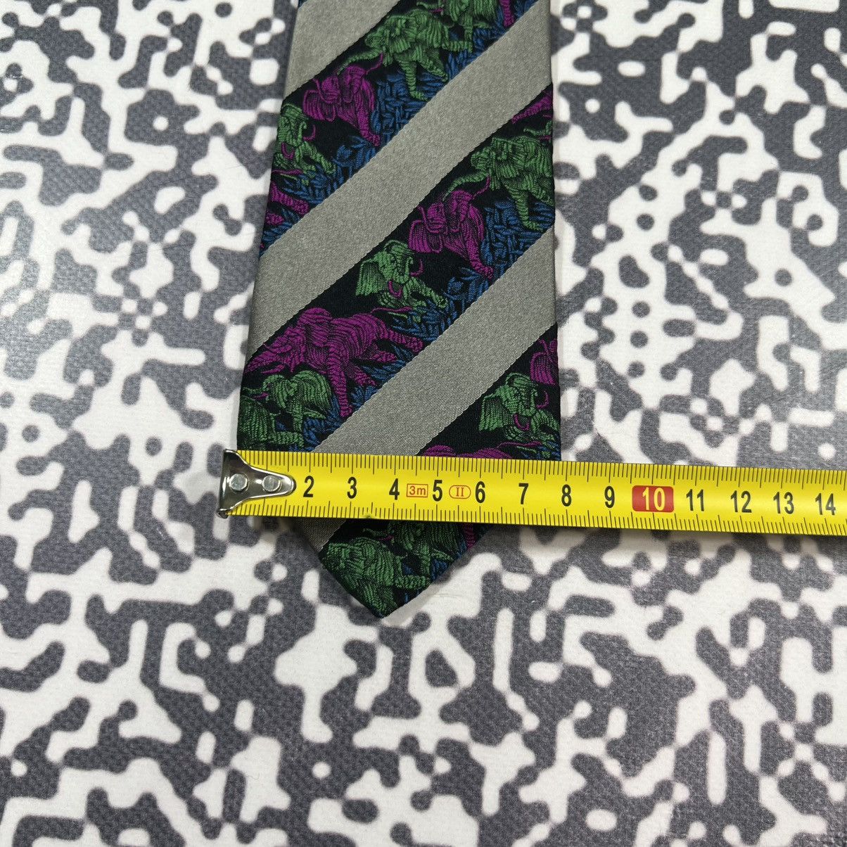 Hugo Boss Vintage 90s Hugo Boss Elephant Monogram Retro Silk Tie Size ONE SIZE - 10 Thumbnail