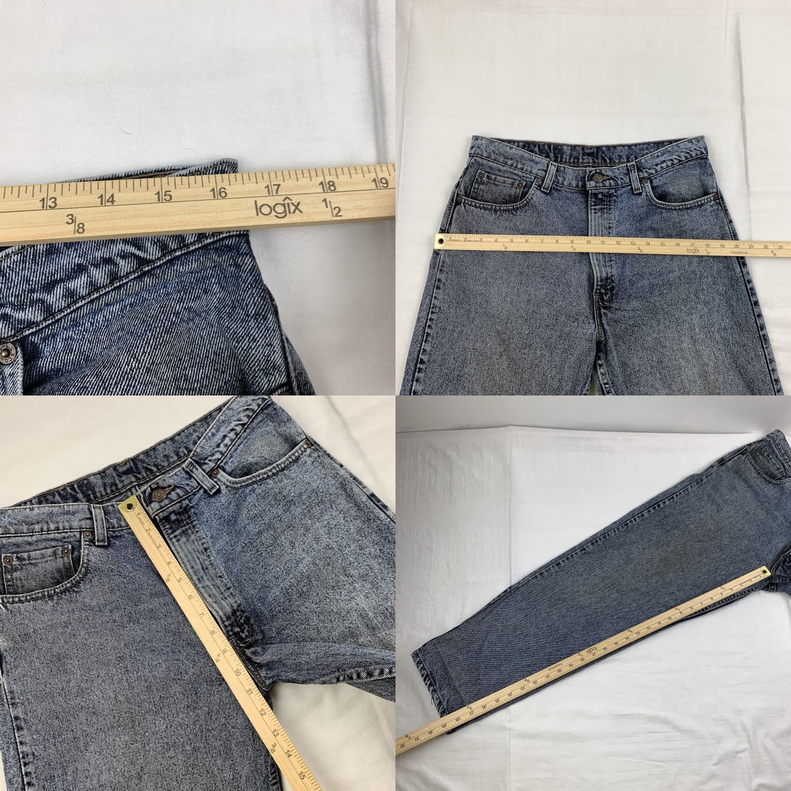 Levi's VINTAGE Levi's Jeans Adult 36x30 Dark Blue Stone Washed Made in USA 90s American Jeans Men's 36 Dark Blue 90s USA Stone Washed Straight Denim Jeans Size US 36 / EU 52 - 8 Thumbnail