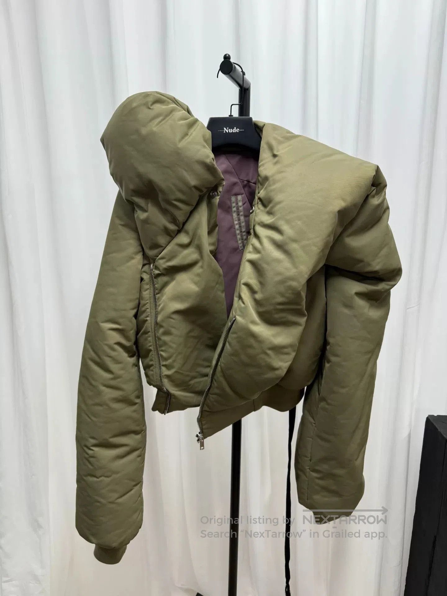 Rick Owens unique oversized bomber in olive green. Size US S / EU 44-46 / 1 - 1 Thumbnail