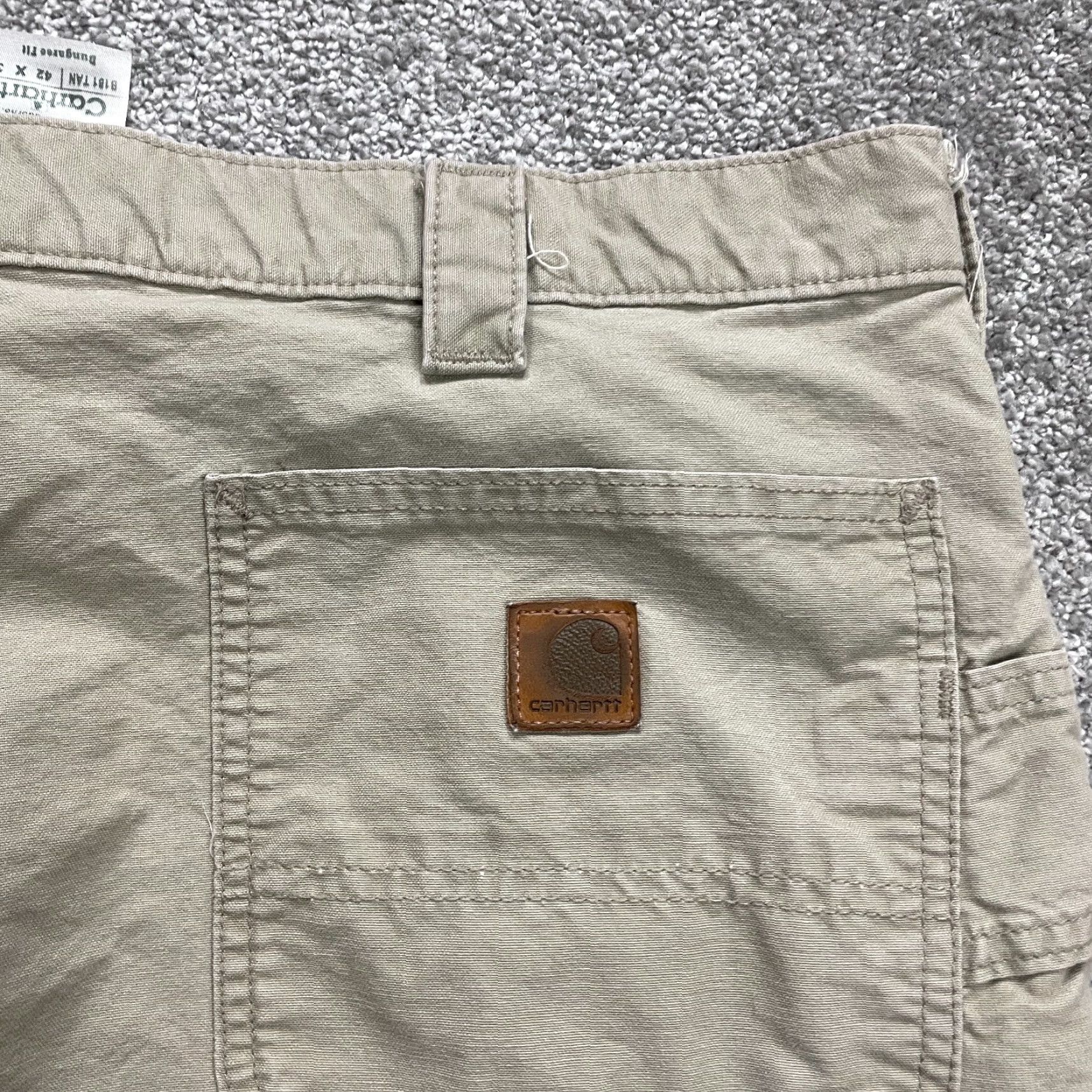 Carhartt VINTAGE Carhartt Workwear Pants Carpenter Fit Mens 42x30 Beige Cotton Straight Button Zipper Classic Size US 42 / EU 58 - 4 Thumbnail