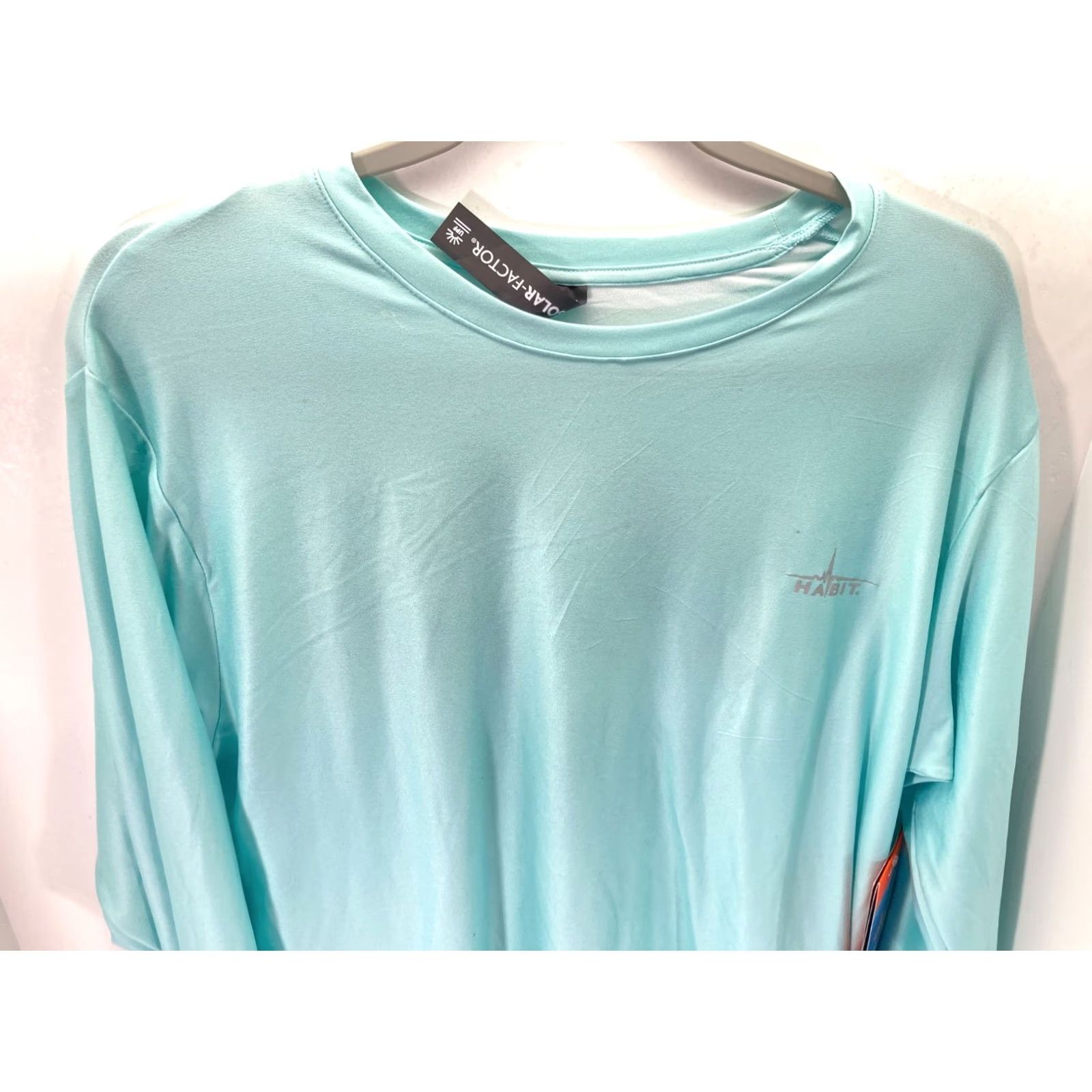 Habitat Habit Crooked ELM Graphic T-Shirt Mens M Aqua Blue Long Sleeve Solar Factor NWT Size US M / EU 48-50 / 2 - 4 Thumbnail