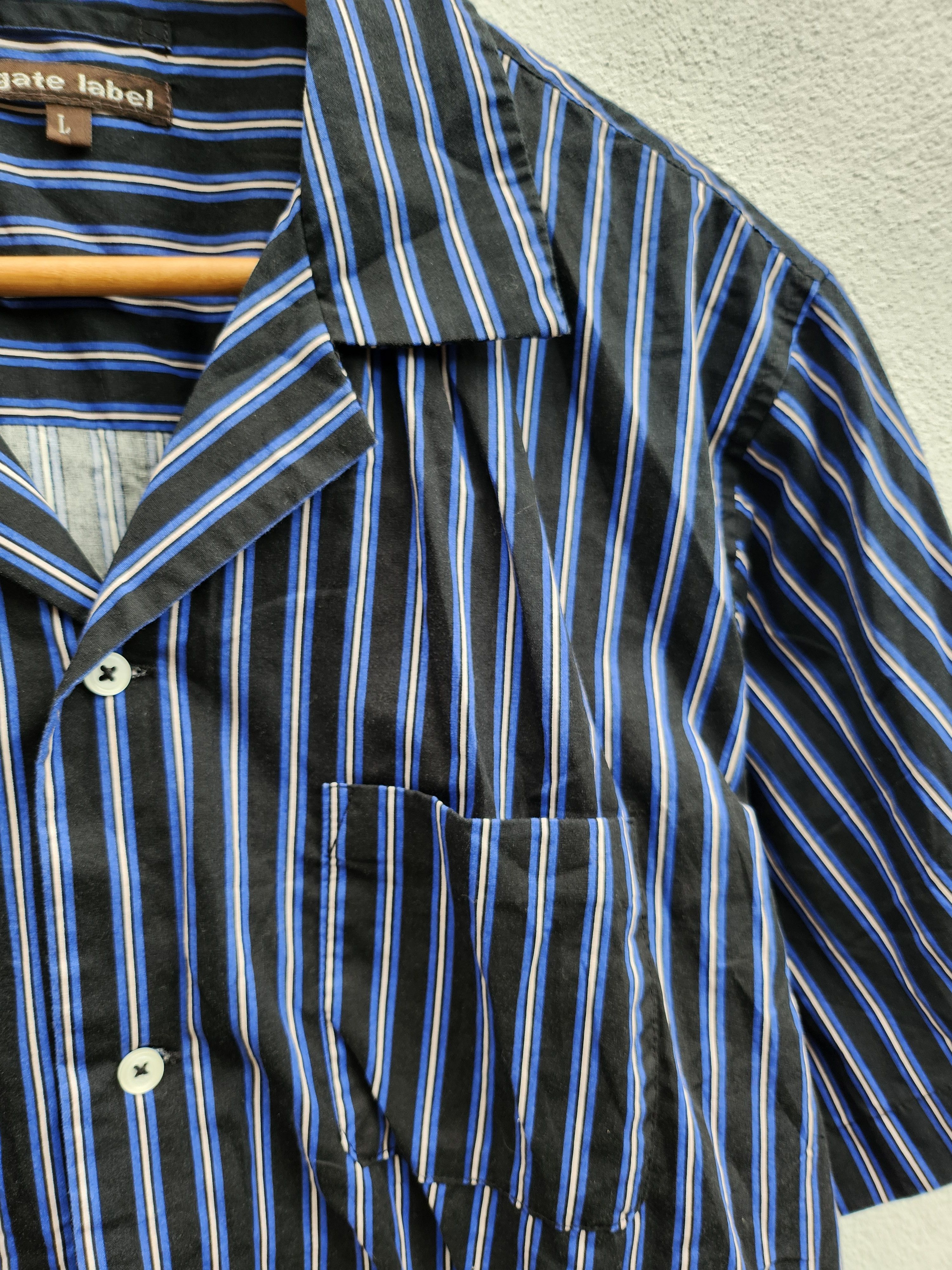 Japanese Brand 💥 Agate Label Stripes Casual Shirt Size US L / EU 52-54 / 3 - 4 Thumbnail