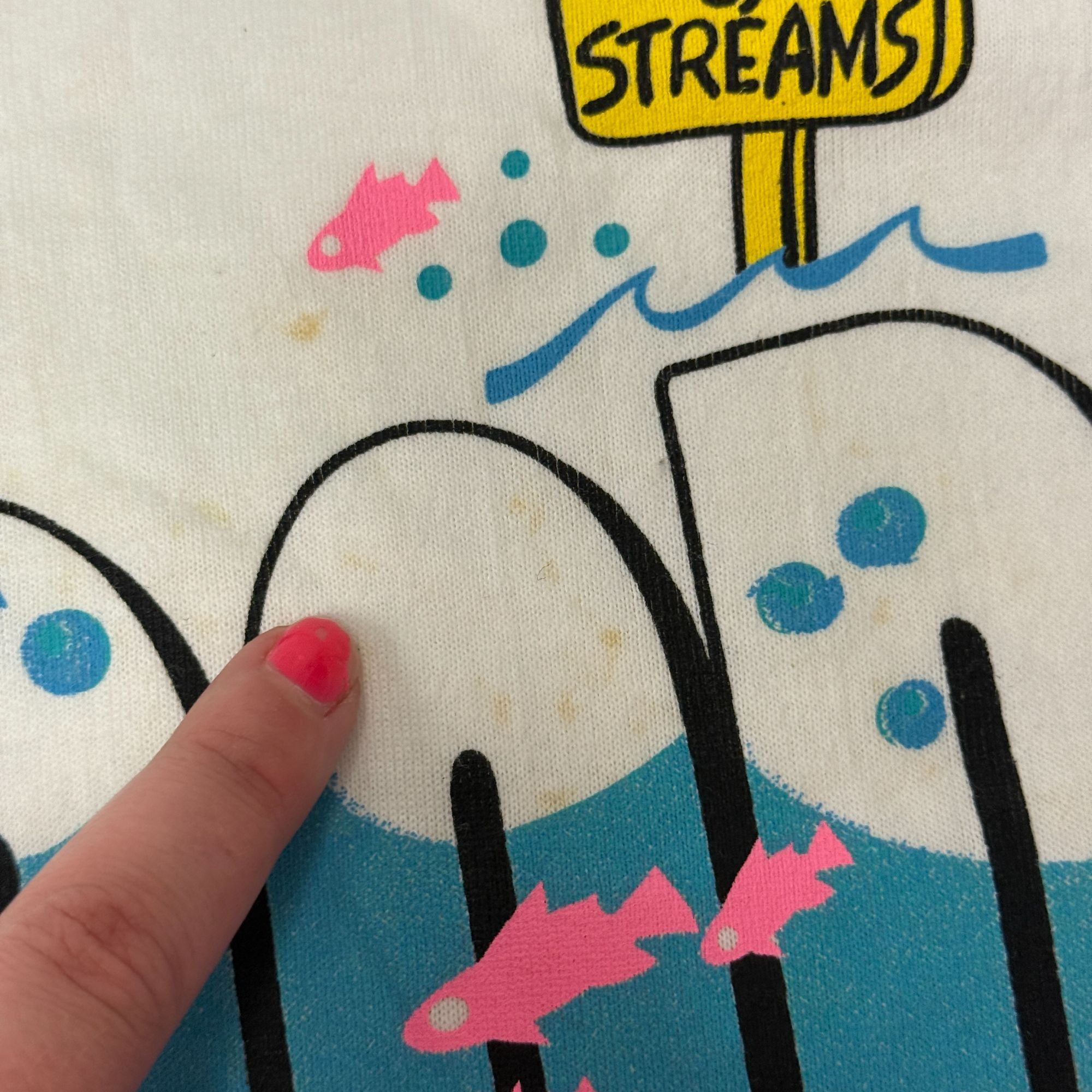 Hanes Field of Streams FLOOD of '93 PIG DIVING Iowa Cornfields Size US XL / EU 56 / 4 - 9 Thumbnail