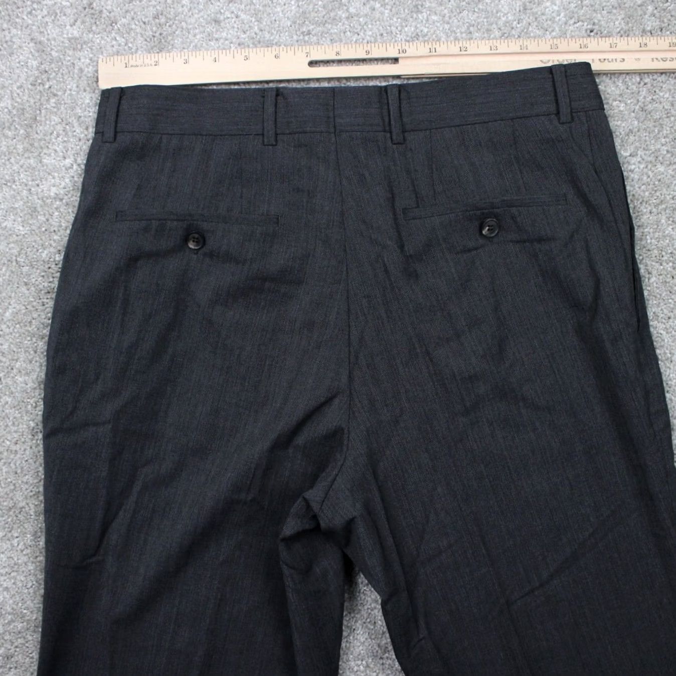 Hugo Boss Hugo Boss Pants Mens 33x30 Gray Wool Stretch Cuffed Flat Front James Brown Size US 33 - 7 Thumbnail