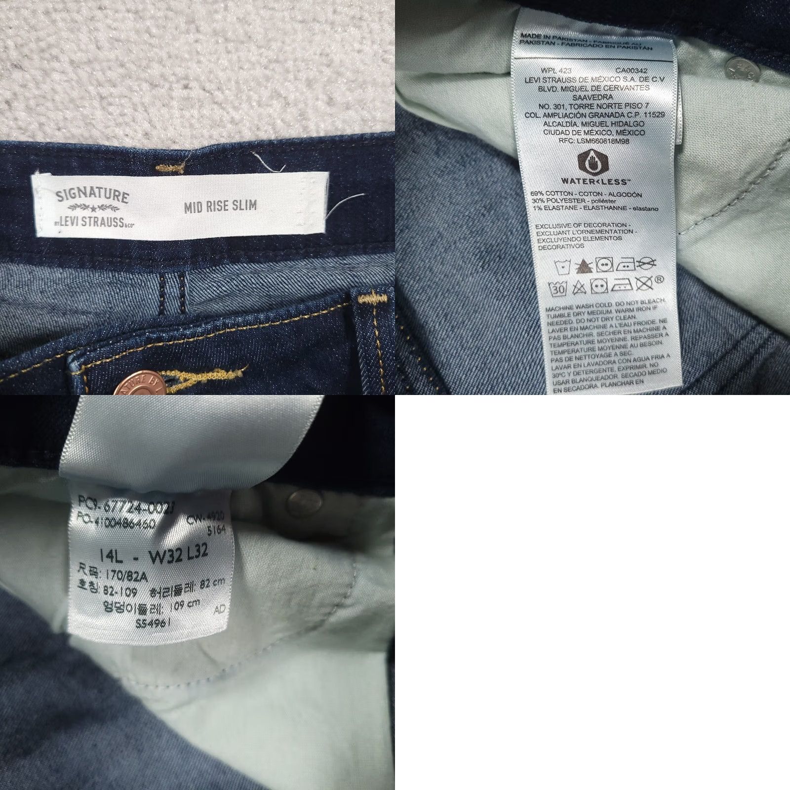 Vintage VINTAGE? No. Signature by Levi Strauss & Co. Womens Jeans Blue Size 32x32 Mid Rise Slim Fit Denim Size 24" / US 00 / IT 34 - 9 Thumbnail