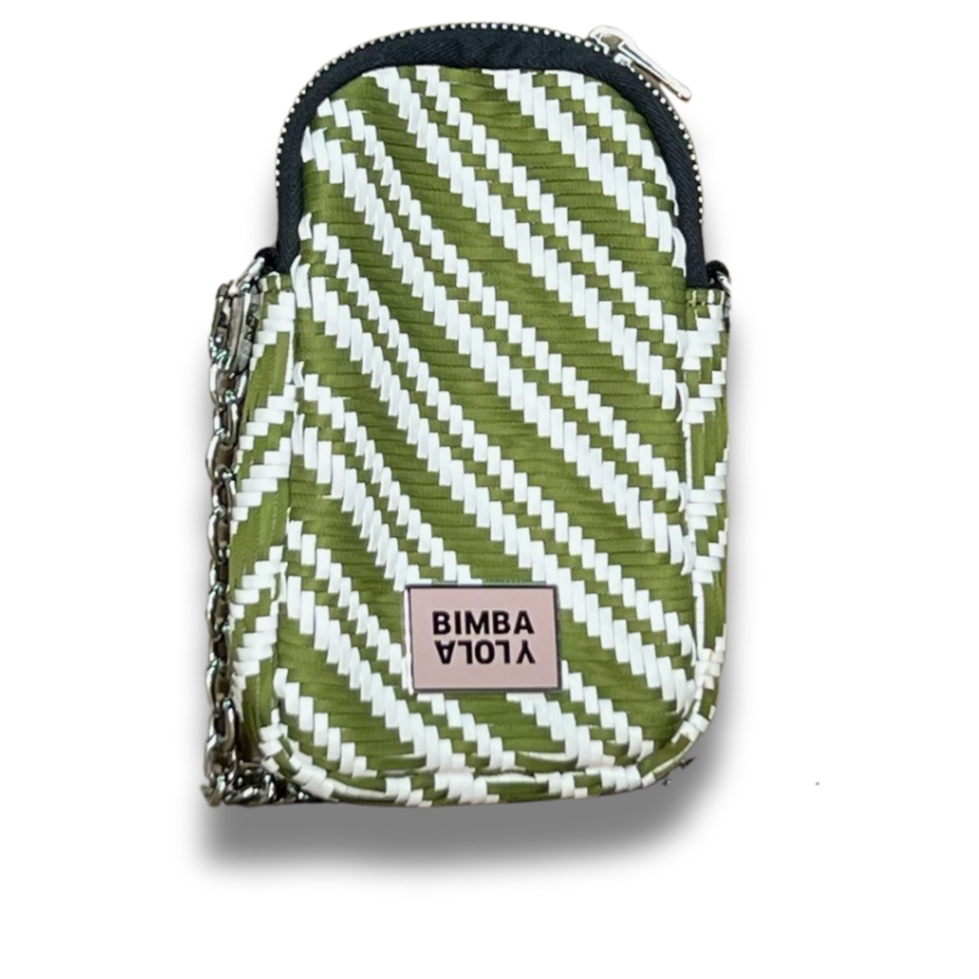 BIMBA Y LOLA Bimba Y Lola Green & White Striped Crossbody Bag With Chain Size ONE SIZE - 2 Thumbnail
