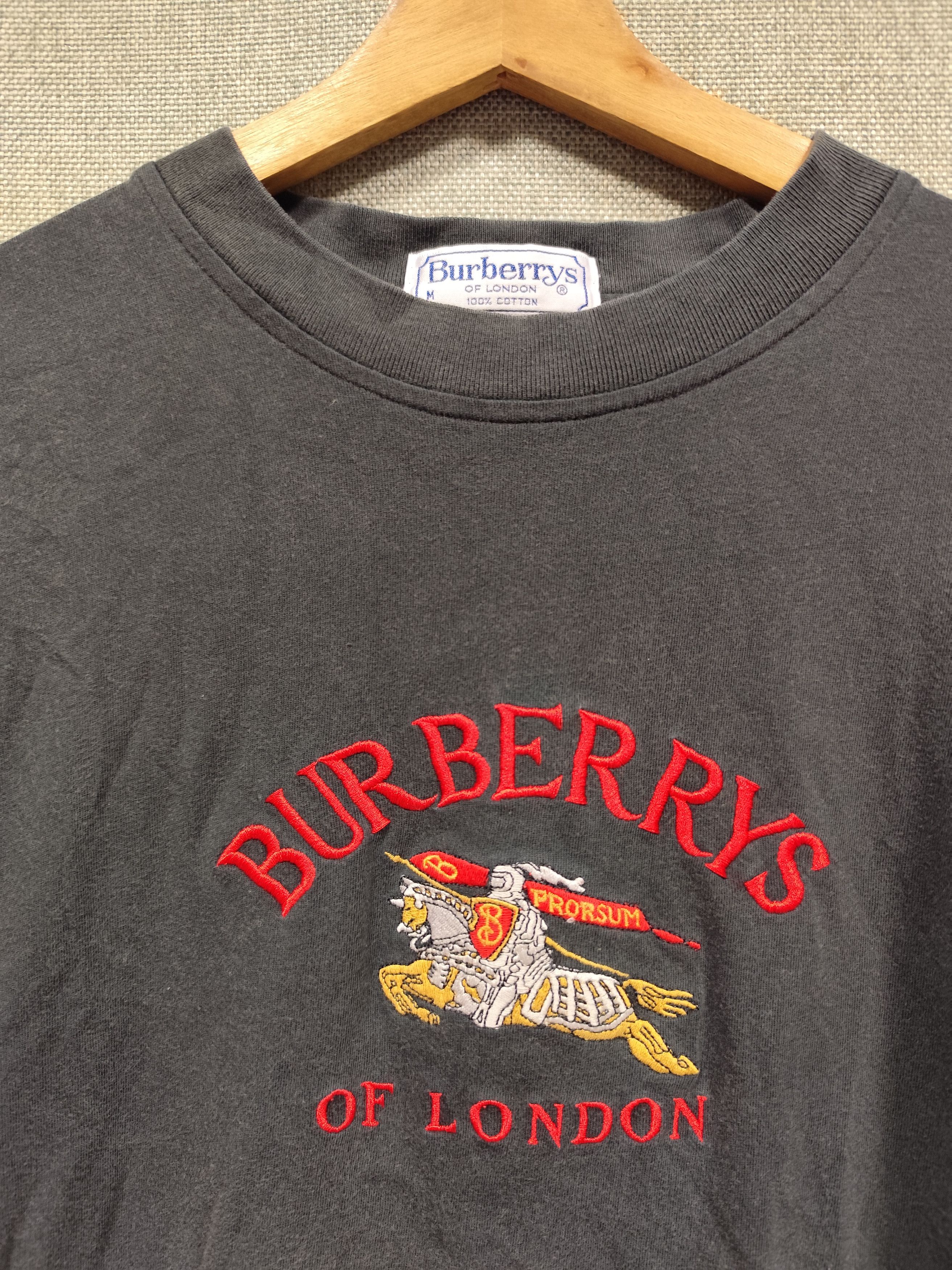 Burberry Vintage 90s t shirt burberry logo embroidery Size US M / EU 48-50 / 2 - 2 Thumbnail
