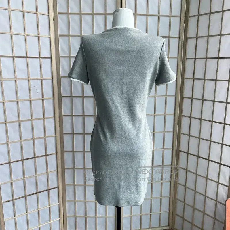 Miu Miu Miu Miu Gray Cotton Dress for Women . Size L / US 10 / IT 46 - 2 Thumbnail